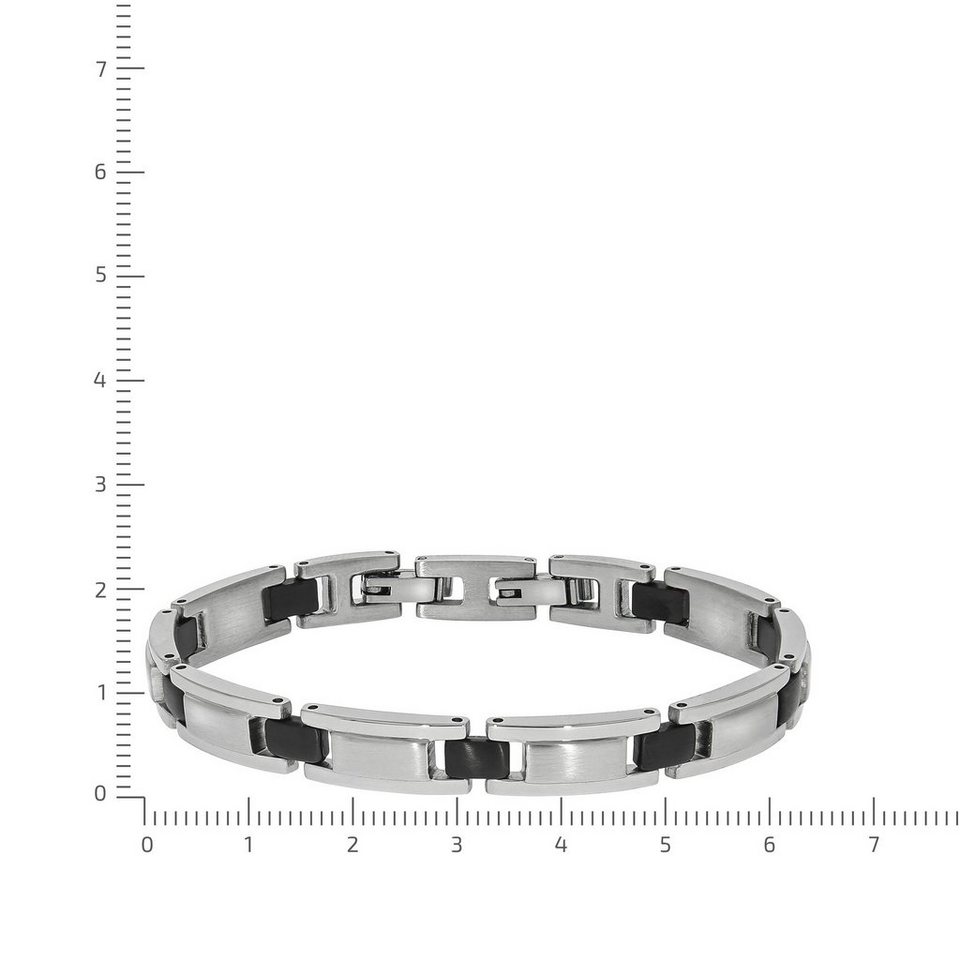 Zeeme Armband Edelstahl poliert matt zweifarbig schwarz