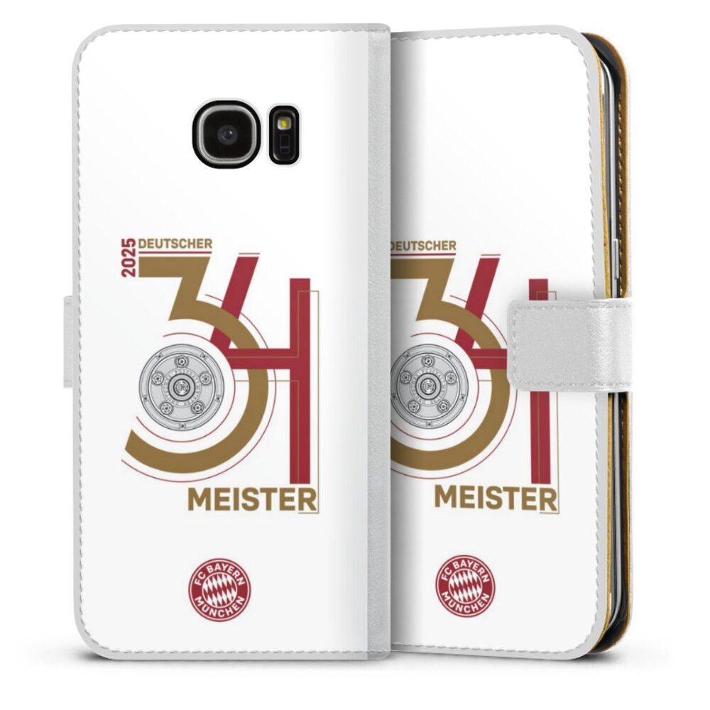DeinDesign Handyhülle FC Bayern München Meister Offizielles Lizenzprodukt, Samsung Galaxy S7 Edge Hülle Handy Flip Case Wallet Cover