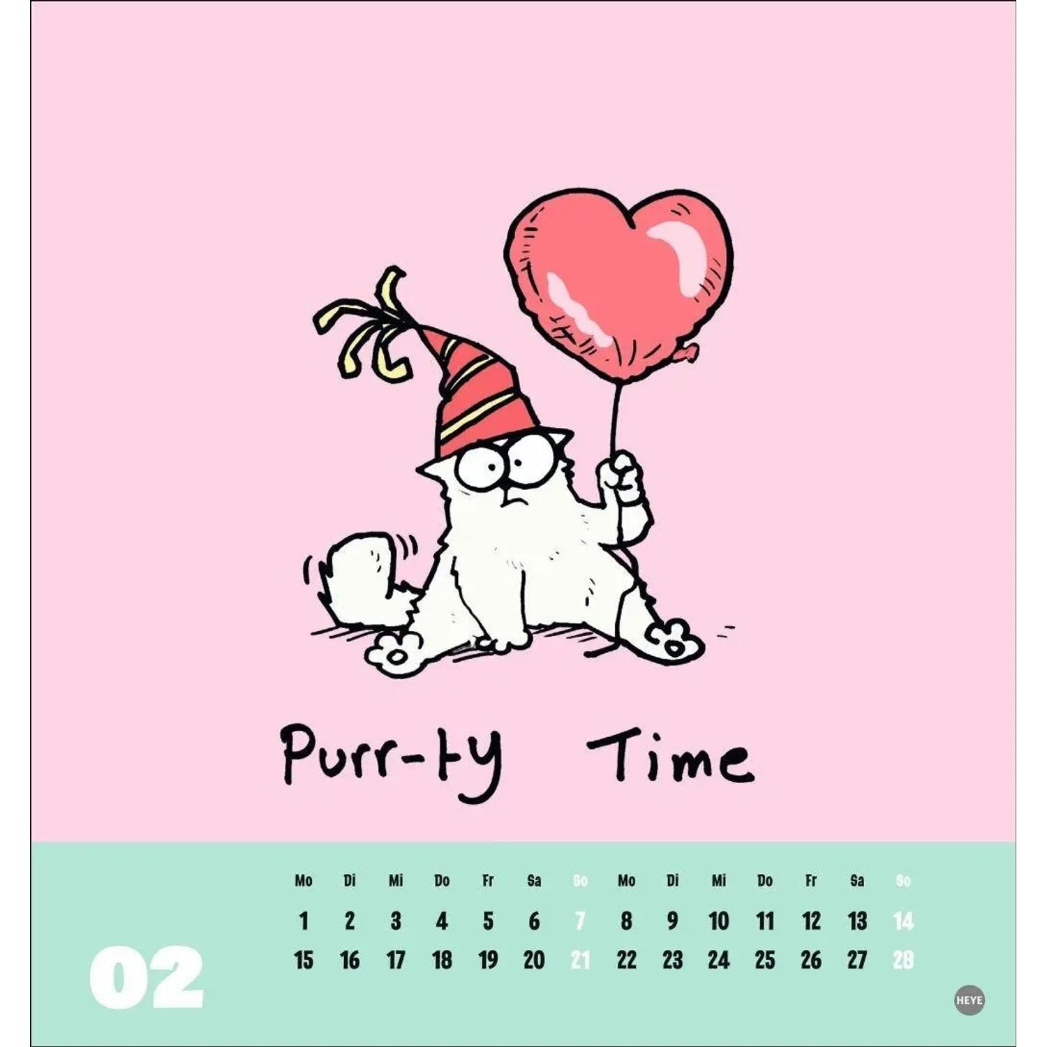 HEYE Monatskalender Simons Katze Postkartenkalender 2027