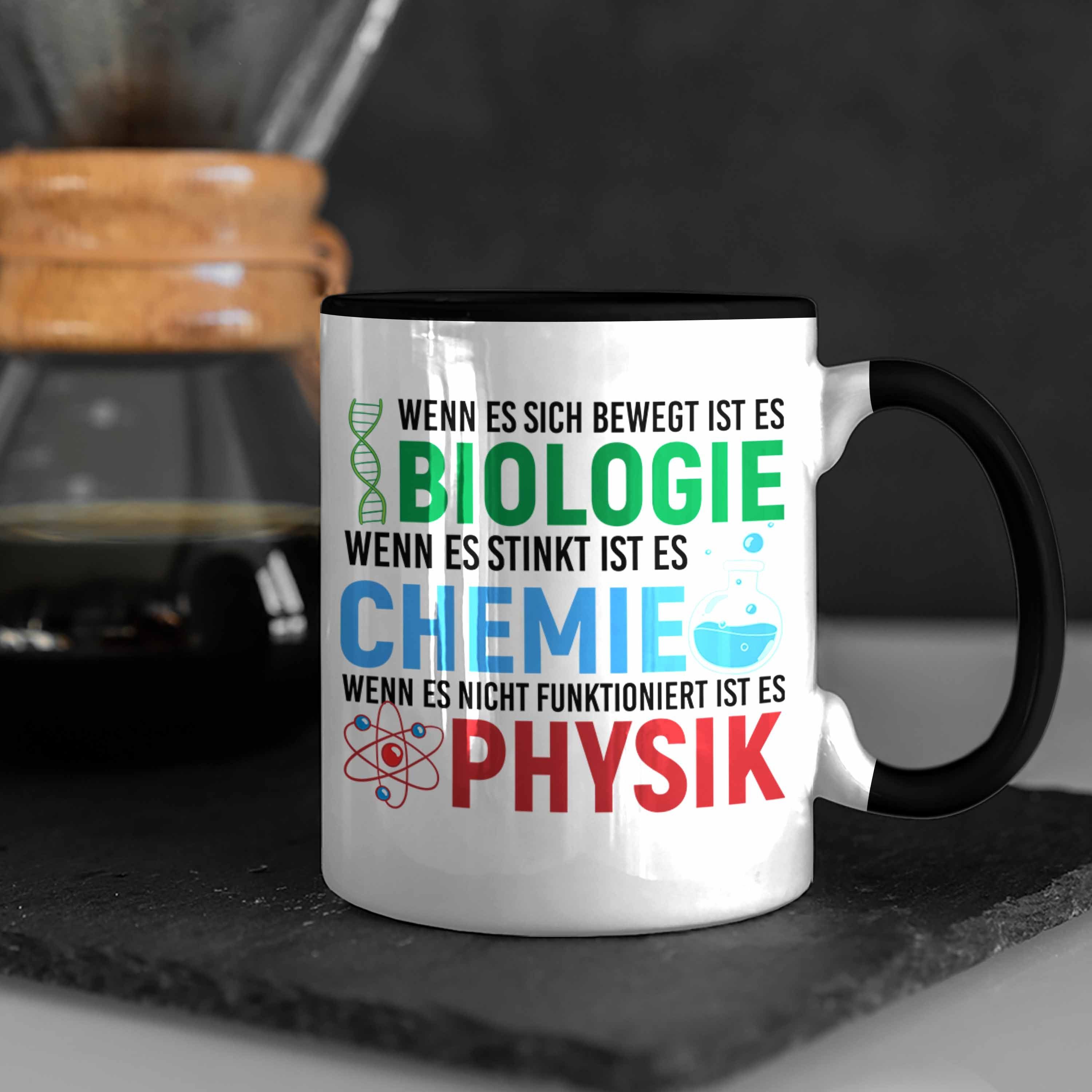 Geschenkidee Biologie Geschenkidee Tasse Physik Studium Chemie - Naturwissenschaften Trendation Student Schwarz Geschenk Tasse Nerd Lehrer Trendation