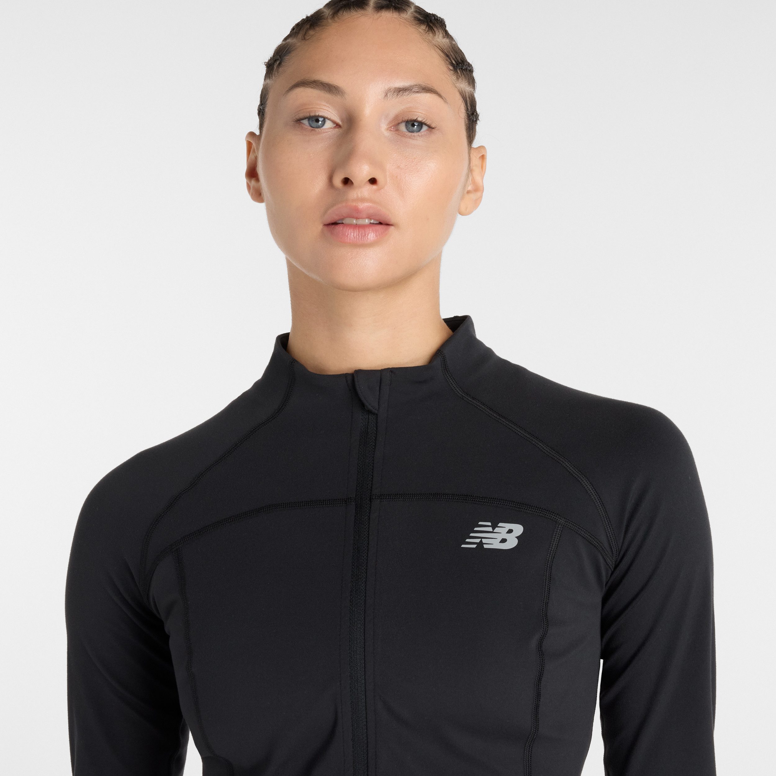 New Balance Trainingsjacke NB HARMONY FITTED FULL ZIP sportlicher Stil, angenehm weiches Material, figurbetonter Schnitt