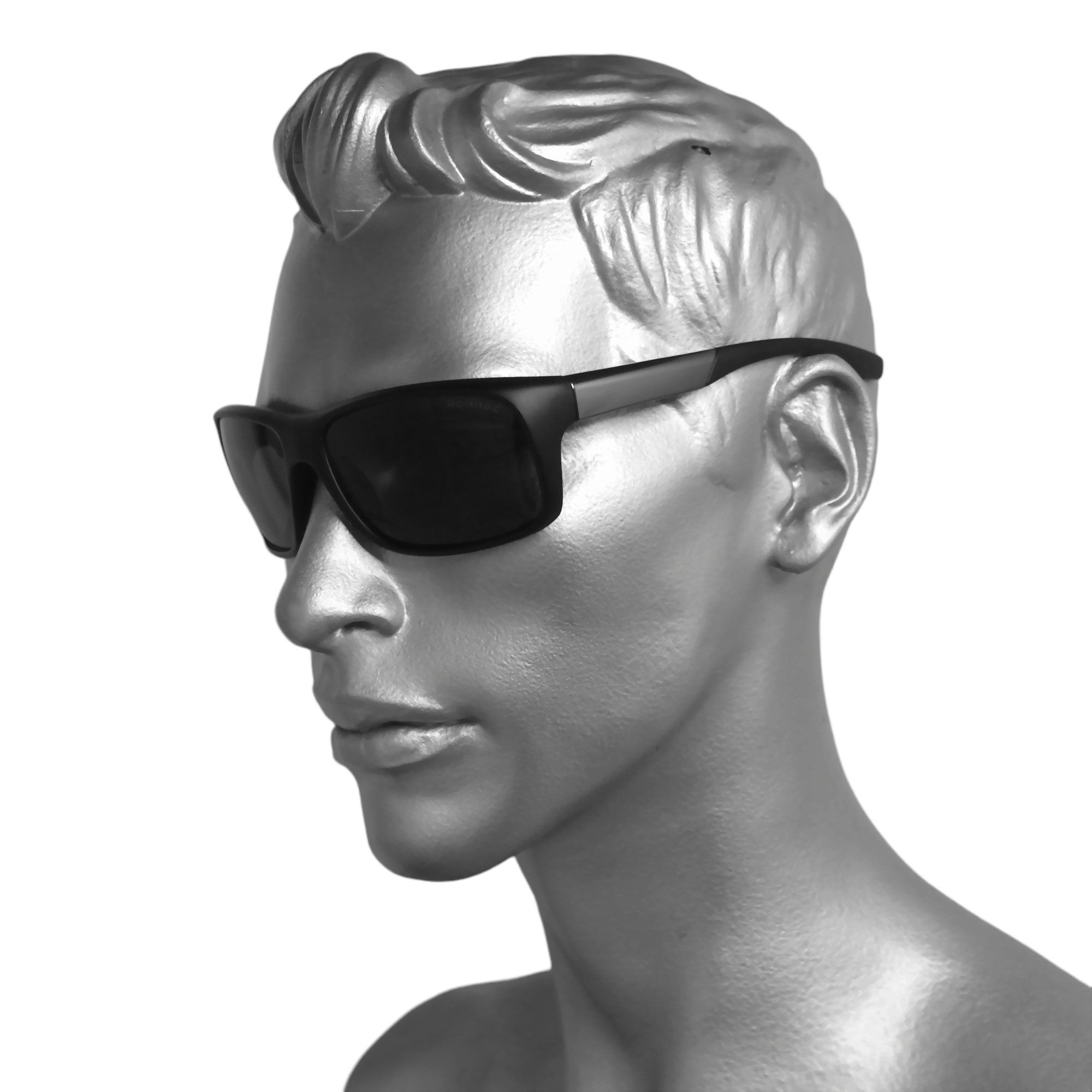 Rennec Sonnenbrille (1x Bikerbrille Schwarz Matt mit Brillenbeutel) Angelbr günstig online kaufen