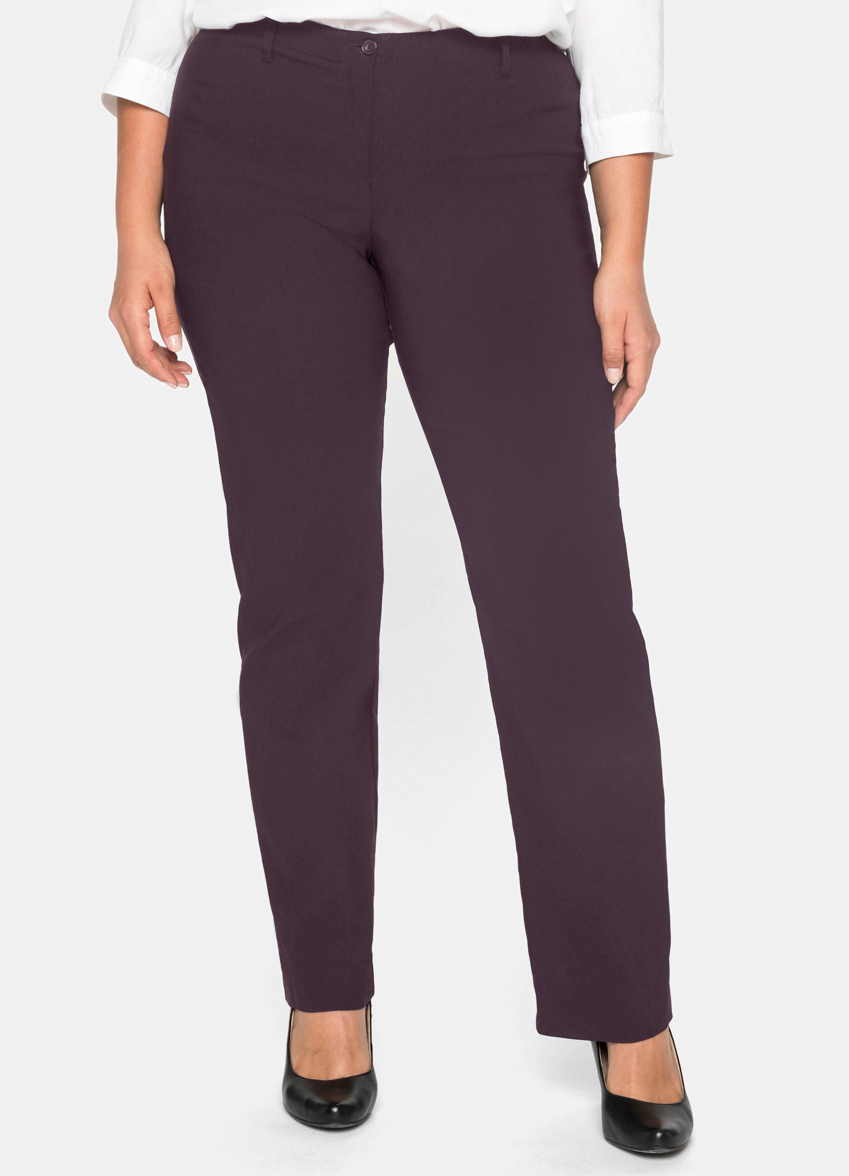 Sheego Jerseyhose Stretch-Hose normal mit schmalem Bund