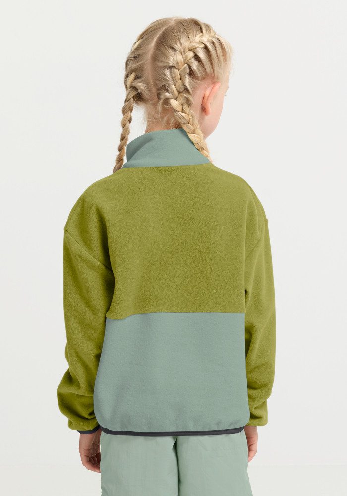 Jack Wolfskin Stehkragenpullover COLORBLOCK TAUNUS HZ K Kinder-Fleecepullover, Colorblocking-Look, Halfzip-Reißverschluss