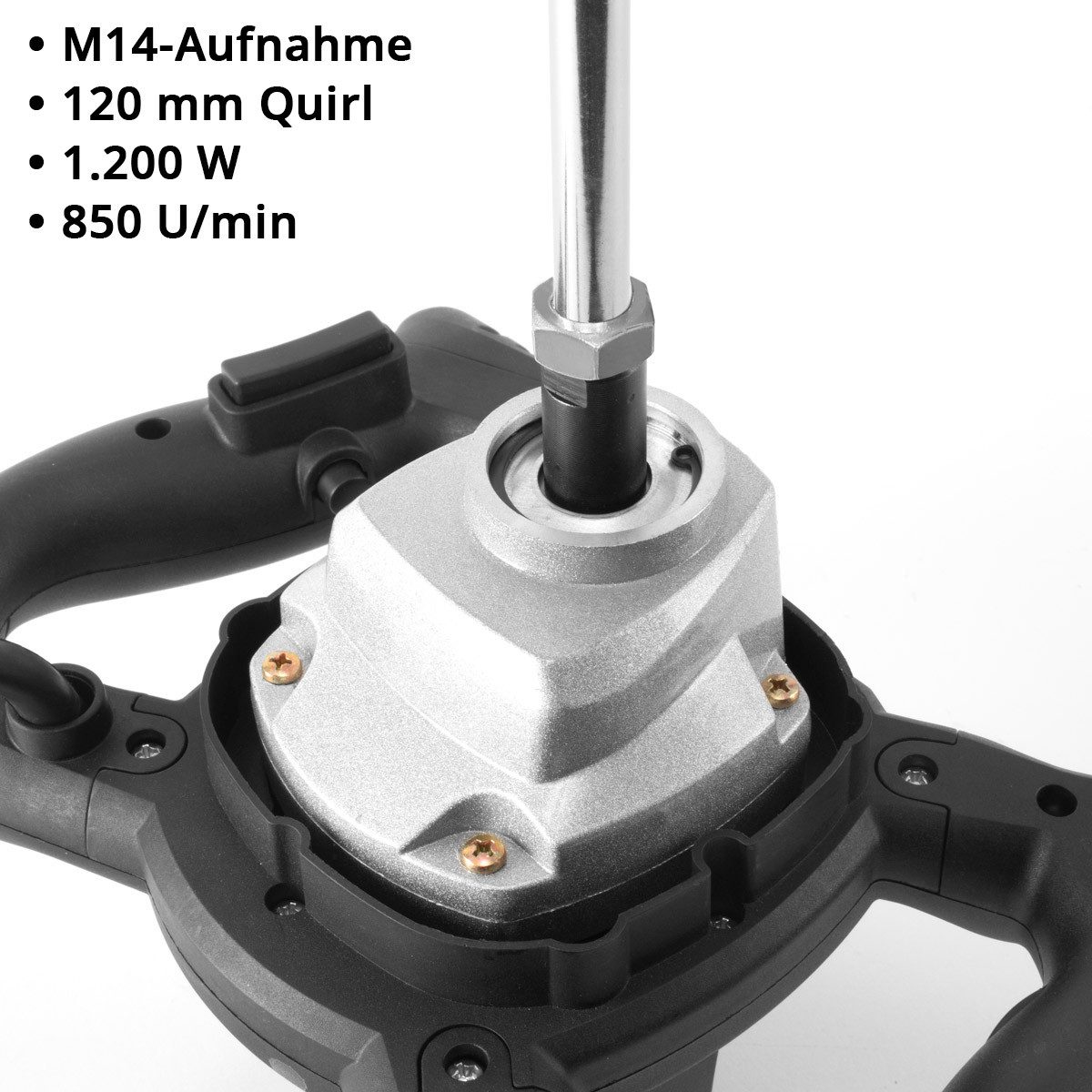 STAHLWERK Rührwerk Rührwerk RW-1200 ST mit 1.200 W und 850 U/min, 850 W, Ø 120 mm, Packung, 1-tlg., M14