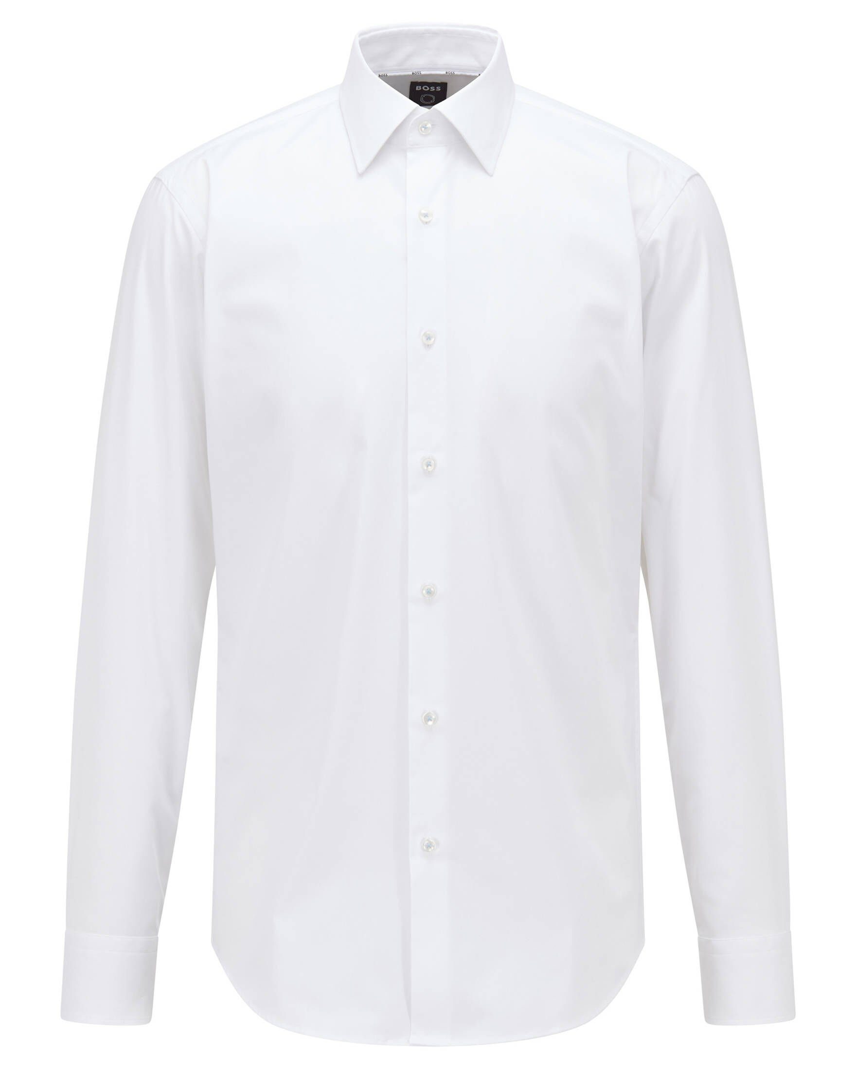 Fit weiss BOSS Hemd Regular (1-tlg) Langarm Businesshemd (10) H-JOE-KENT-C1-214 Herren