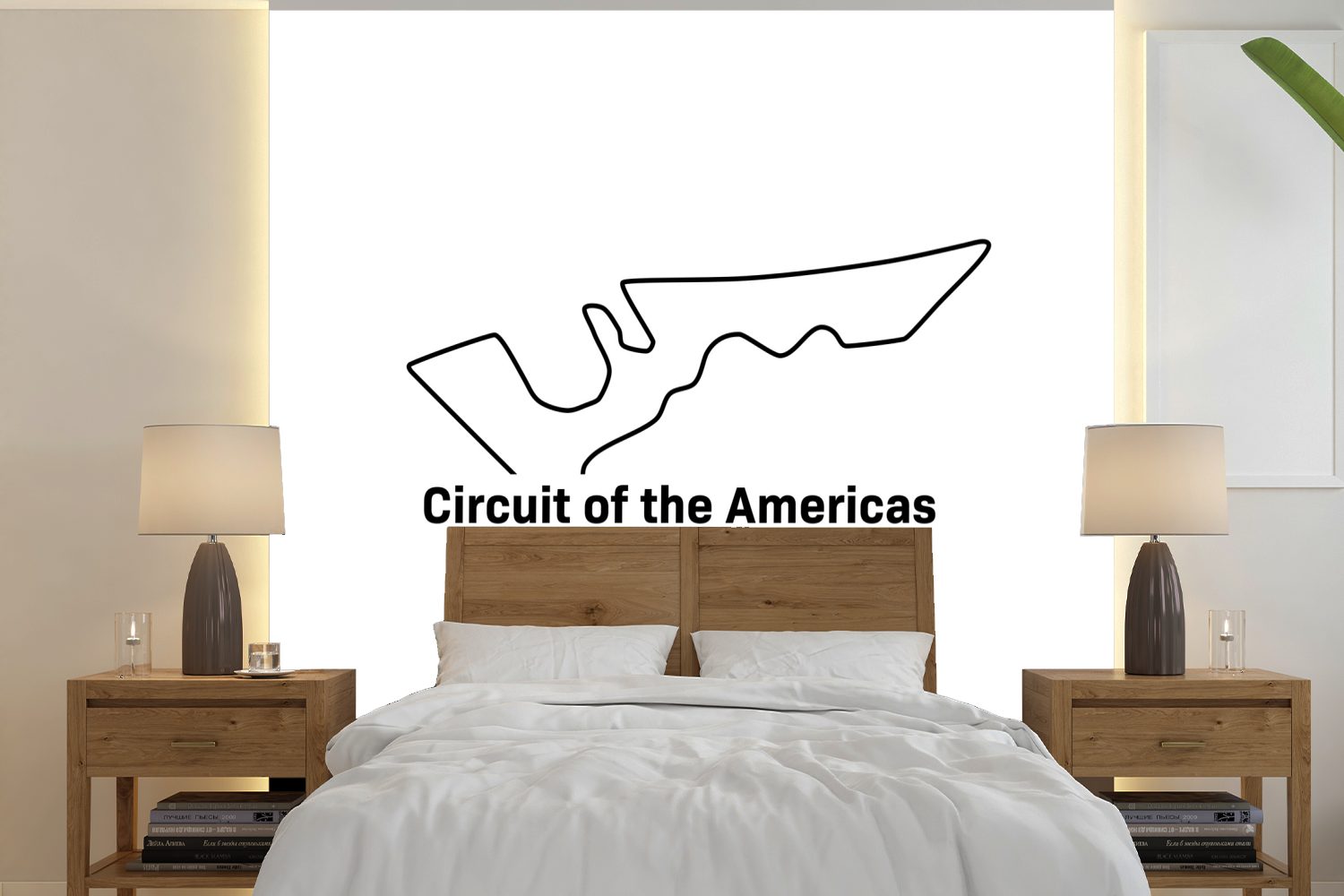 MuchoWow Fototapete Formel 1 - Vereinigte Staaten - Rennstrecke, Matt, bedruckt, (5 St), Vinyl Tapete für Wohnzimmer oder Schlafzimmer, Wandtapete