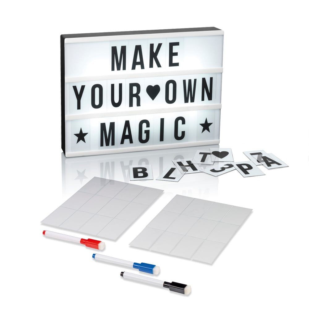 EASYmaxx LED Dekolicht LED Dekolicht Stern 173 Buchstaben & 150 Emojis inkl. Schreib-Set, Individuelle Botschaft Selbstbeschriften Geburtstag Hochzeit Party