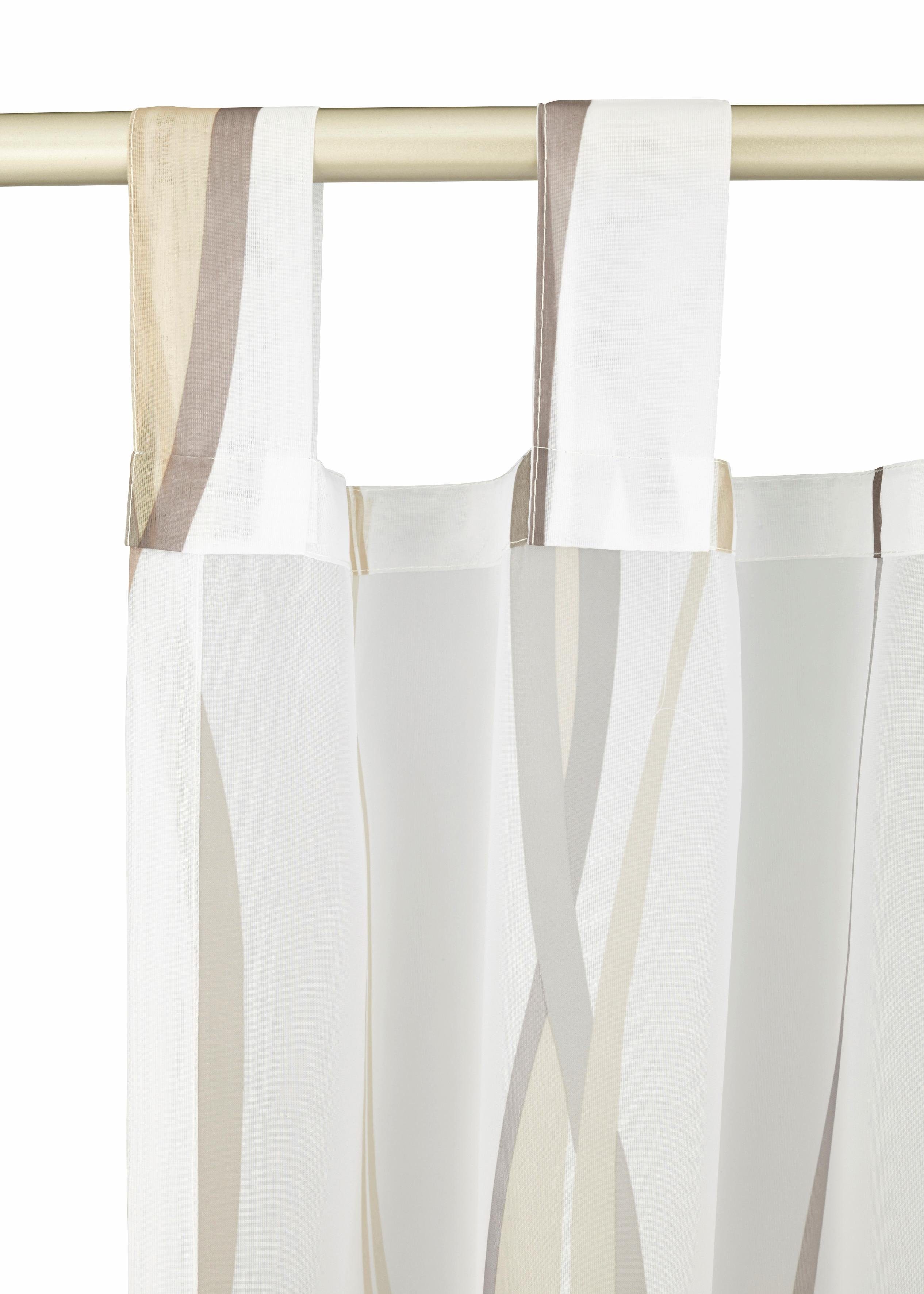 weiß/taupe 2-er Gardine St), Voile, my Set, Voile, (2 DIMONA, Schlaufen transparent, Polyester, home, Wellen