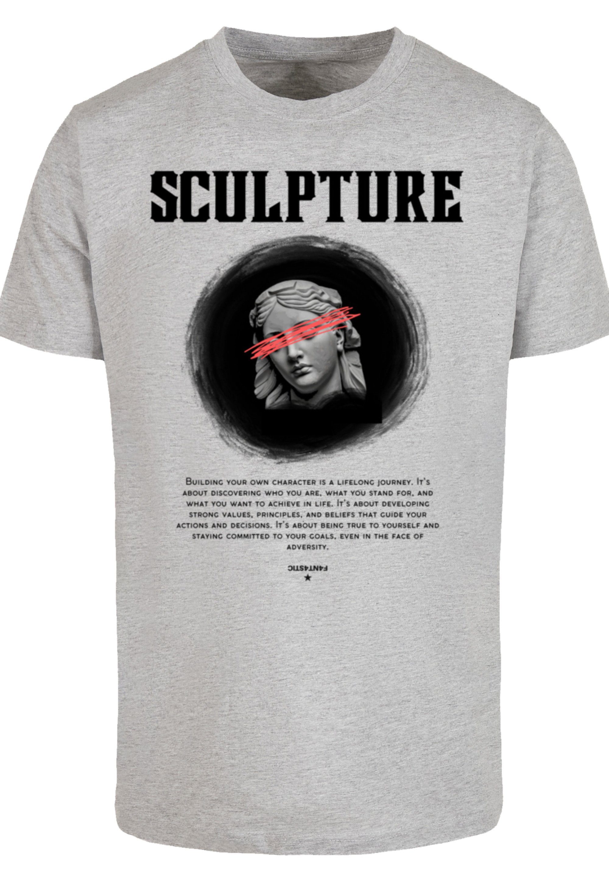 TEE heather SCULPTURE Print F4NT4STIC grey T-Shirt
