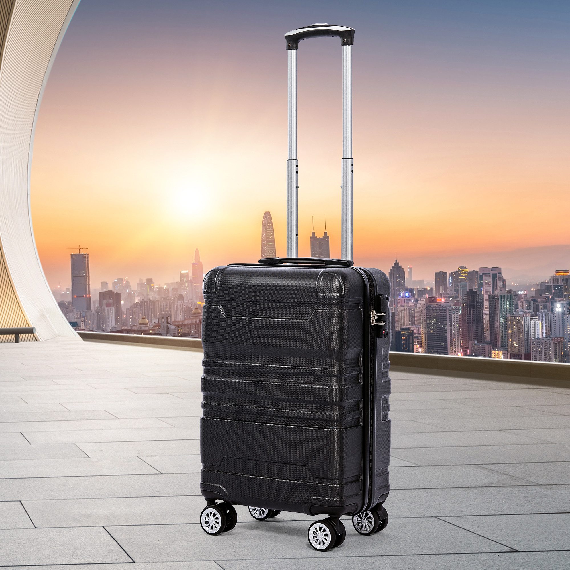 Blusmart Handgepäckkoffer Trolley-Koffer aus Hartschale, 4 Rollen, Trolley-Koffer aus ABS mit TSA-Schloss, 4 Rollen
