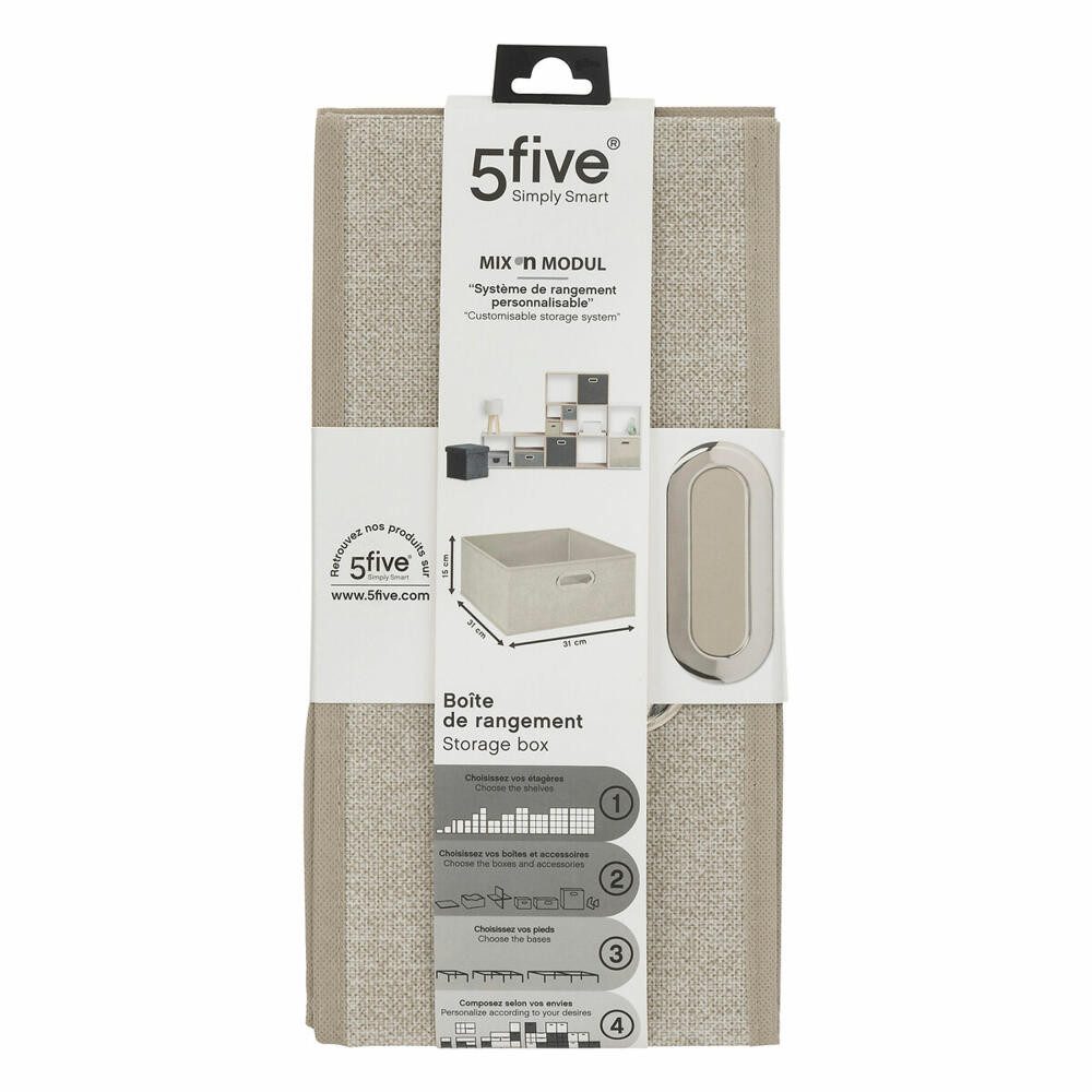 5five Simply Smart Aufbewahrungskorb Mix N Modul, Beige meliert, 31 x 15 cm