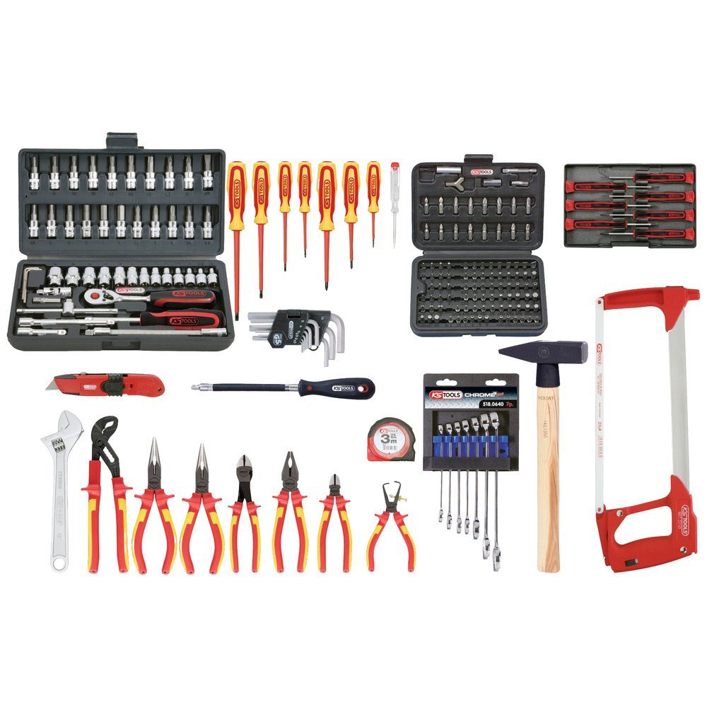 KS Tools Werkzeugkoffer KS Tools 117.0195 Elektriker Werkzeug-Pilotenkoffer bestückt 195teili