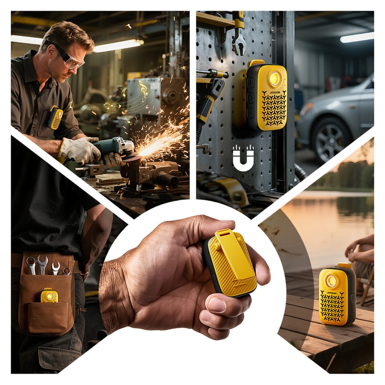 JOYROOM JR-MS03 Bluetooth-Lautsprecher (Bluetooth, 5 W, Tragbarer Bluetooth-Lautsprecher mit LED-Taschenlampe)