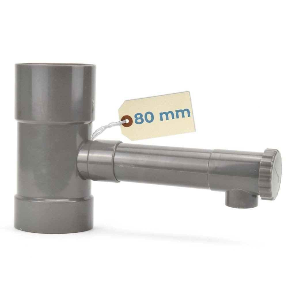 GarPet Regenfallrohr Wasserdieb Fallrohr Abzweig mit Hahn Regenwassersammler Regendieb 80 Ø