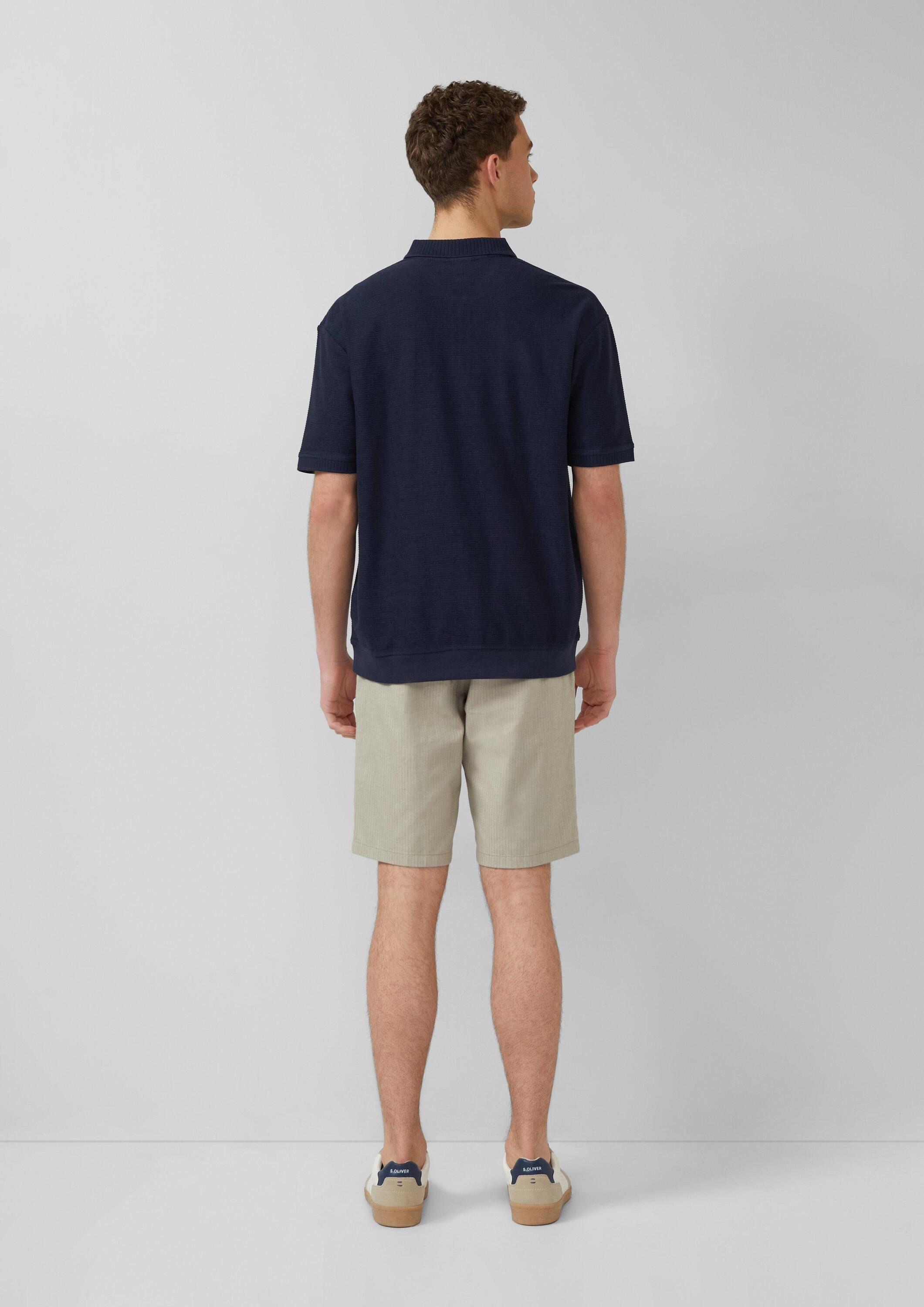 s.Oliver Kurzarmshirt Polo-Shirt Strukturiertes Poloshirt mit Reißverschluss im Modern Fit