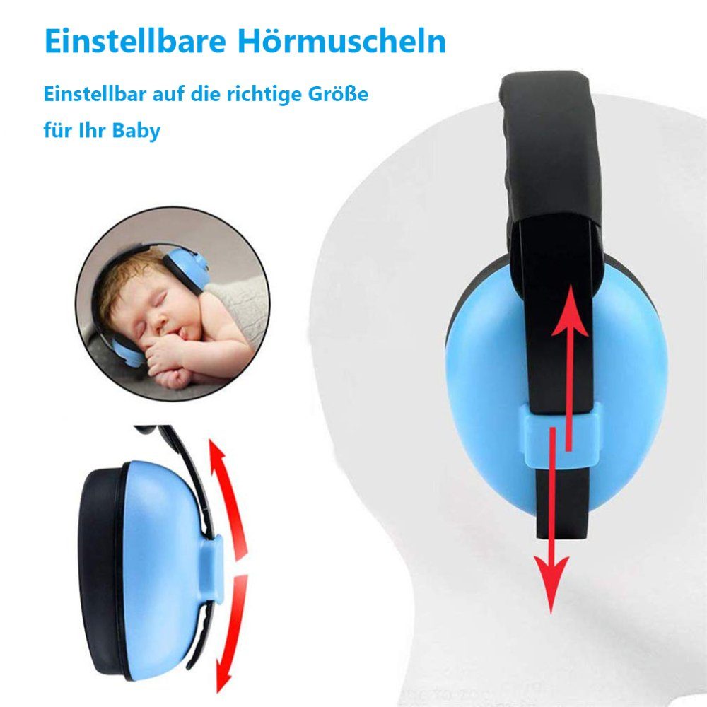 Kopfhörer Lärmschutz GelldG Kapselgehörschutz Kinder, Bügelgehörschutz Blau Gehörschutz