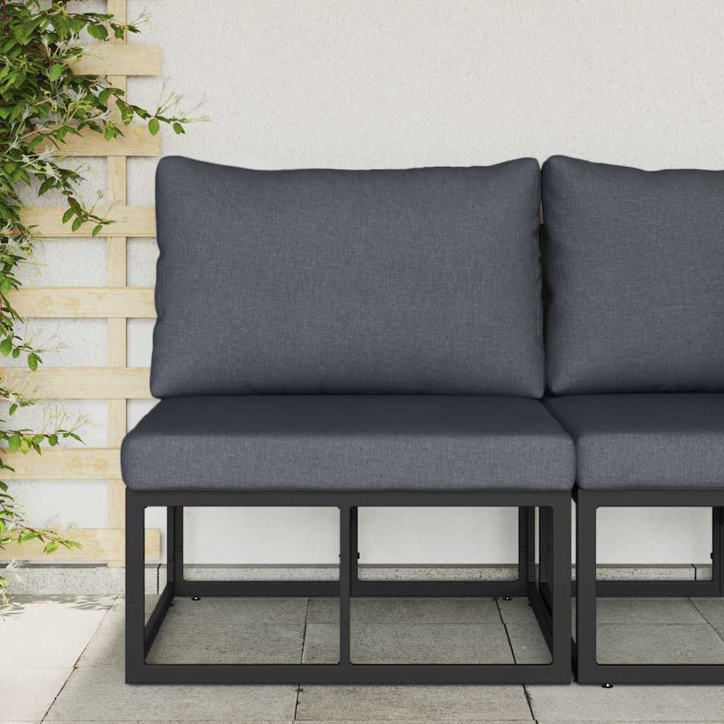 vidaXL Sofaelement Gartenmöbel Schwarz und Anthrazit 70 x 71,5 x 71 cm Metall (1 St)