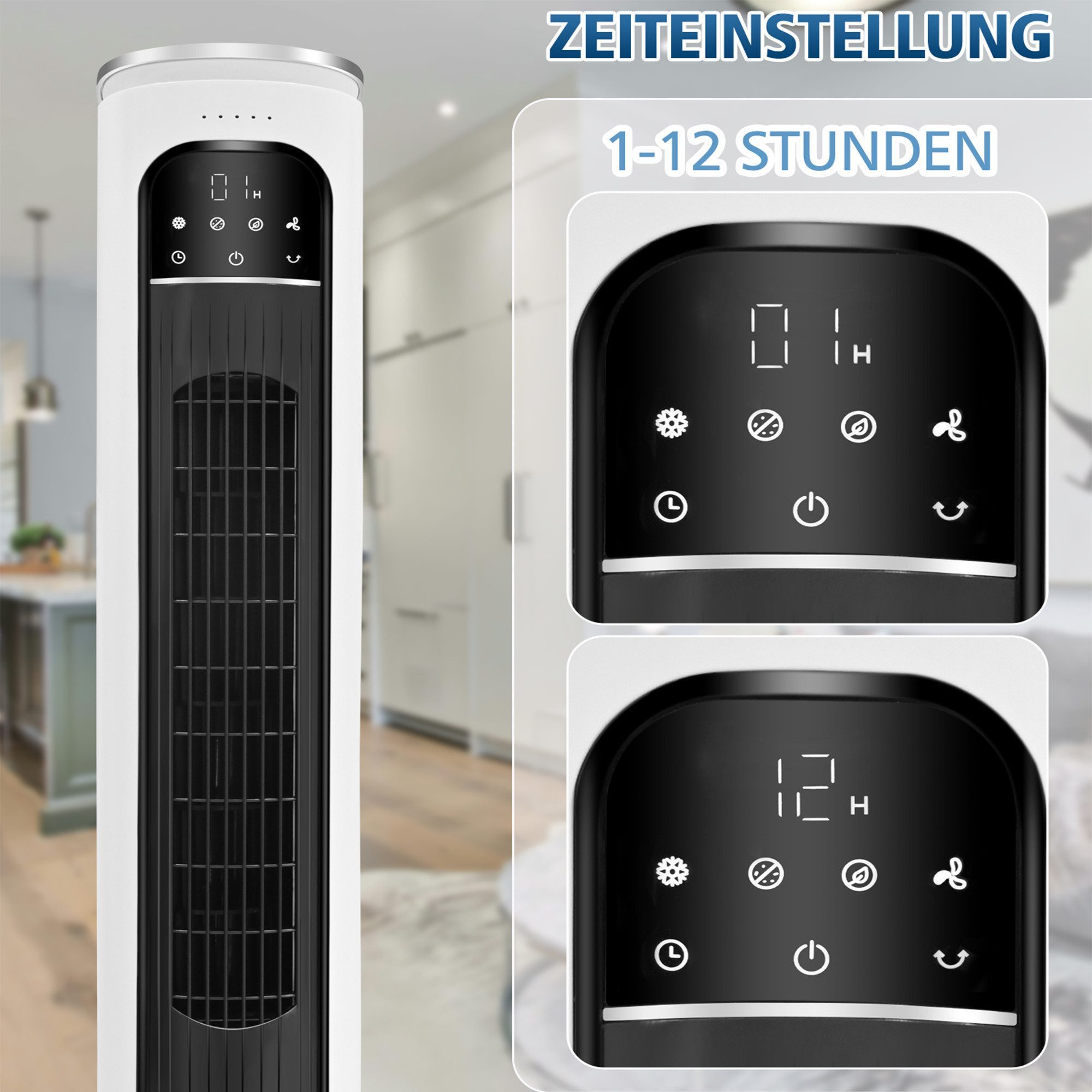 Gotagee Ventilatorkombigerät Fernbedienung Turmventilator 12H Timer günstig online kaufen