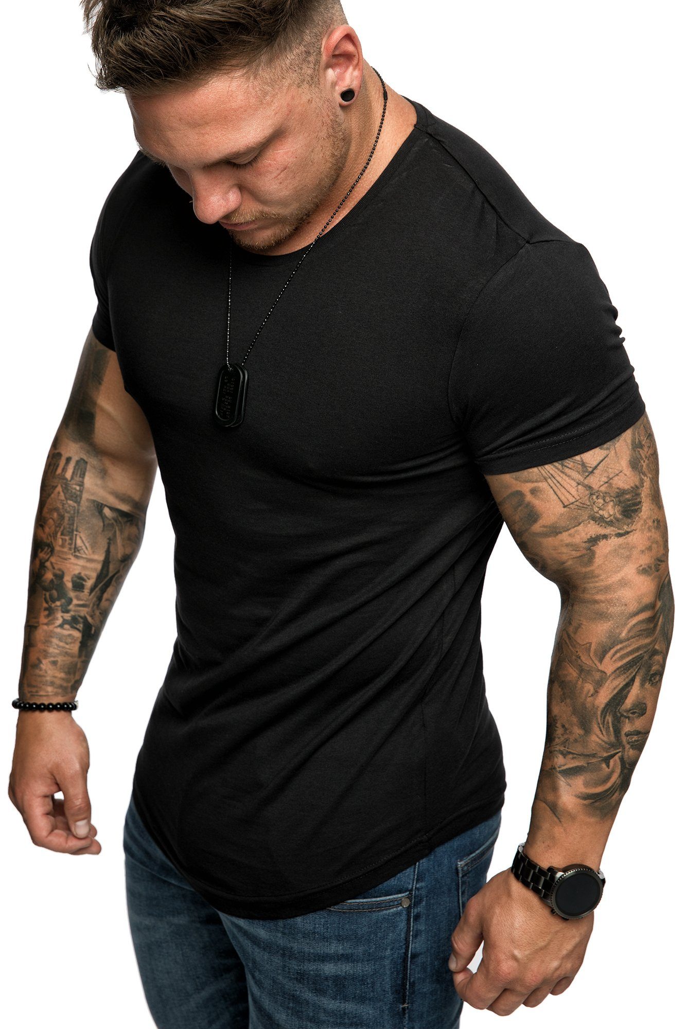 T-Shirt TACOMA Basic T-Shirt mit Rundhalsausschnitt