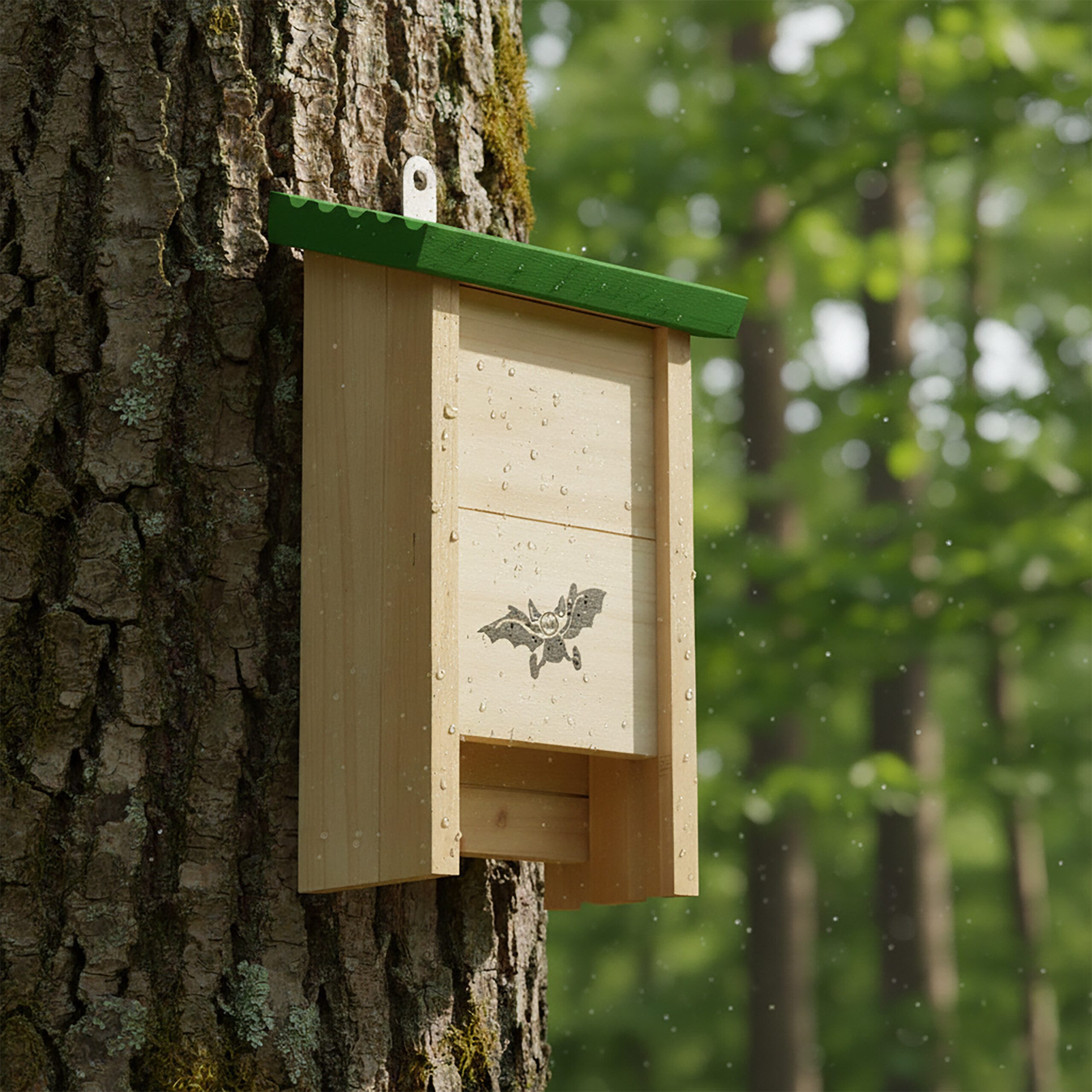 relaxdays Nistkasten Fledermauskasten 2er Set, grün
