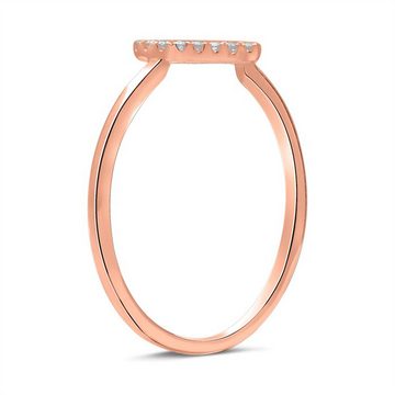 Unique Diamantring Ring aus 750er Rotgold Herz mit 22 Diamanten 0,11 ct. (Größe: 50mm)