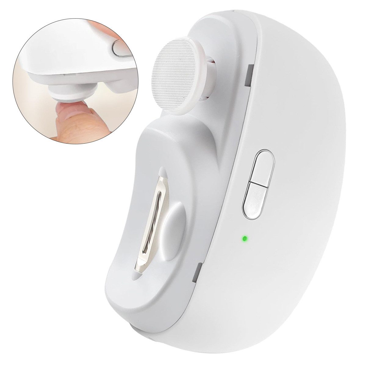 Novzep Nagelknipser 2-in-1 Elektrischer Nagelknipser&-polierer,Trimmer mit LED-Licht