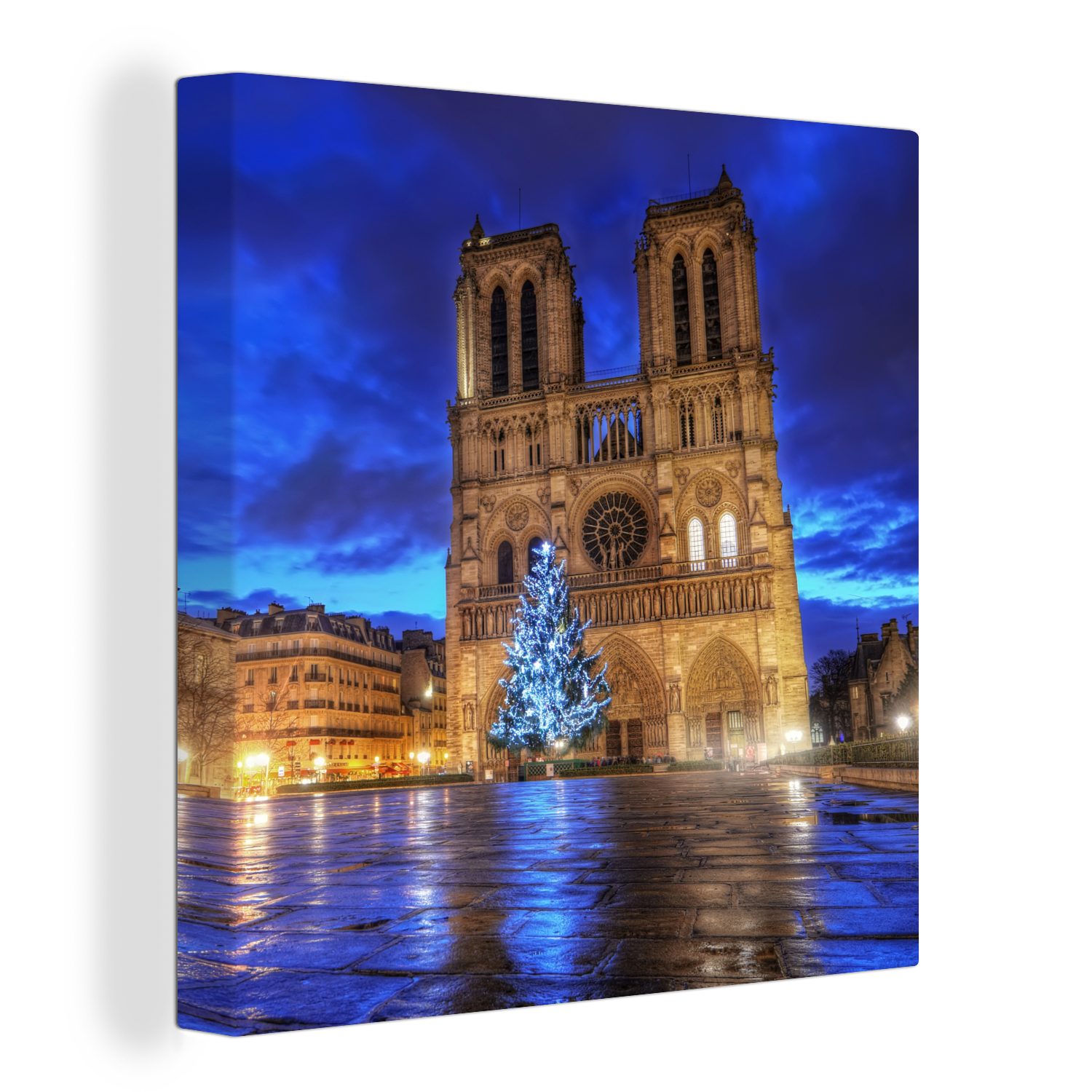 OneMillionCanvasses® Leinwandbild Schöner blauer Himmel über Notre Dame in Paris, (1 St), Leinwand Bilder für Wohnzimmer Schlafzimmer