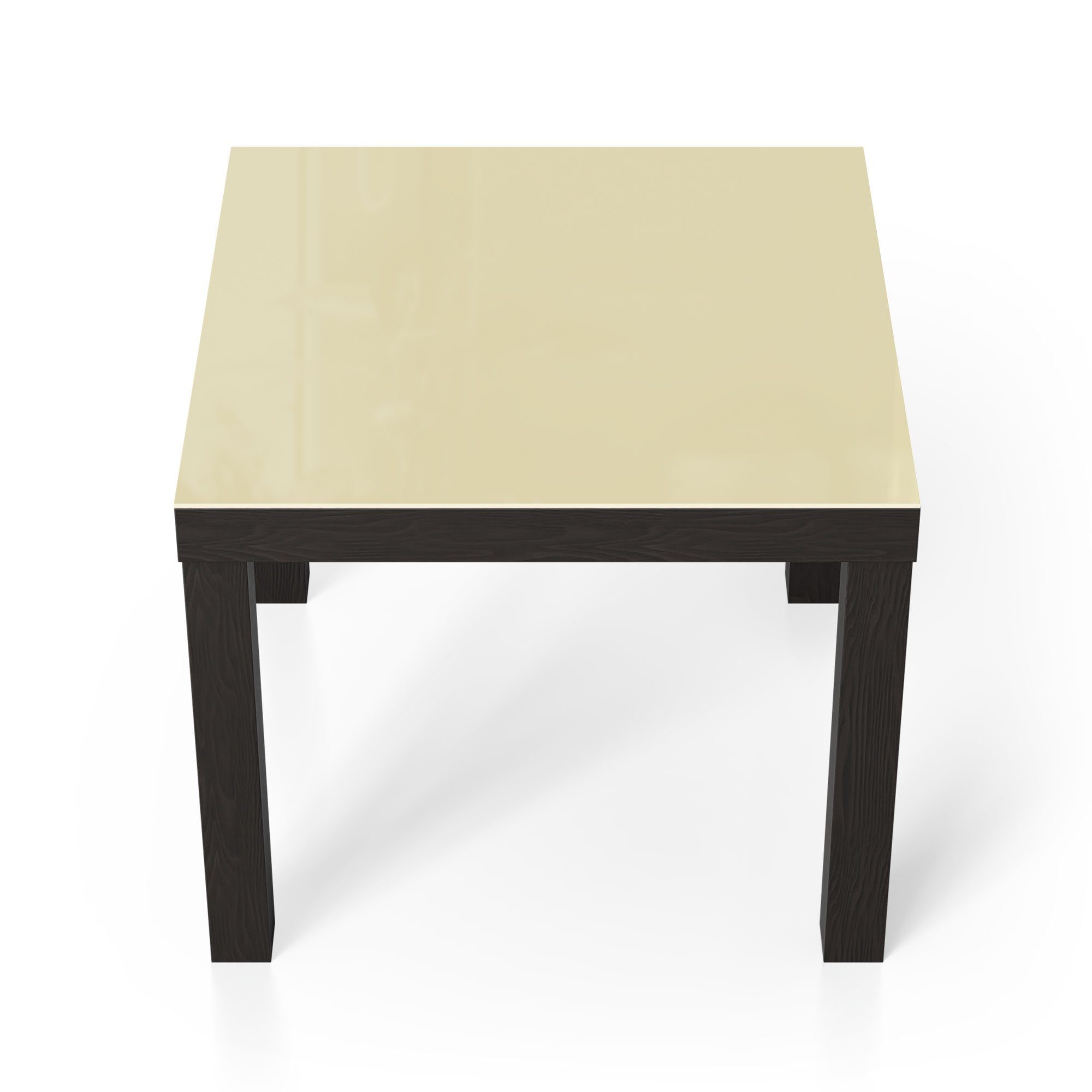 DEQORI Couchtisch 'Unifarben - Beige', Glas Beistelltisch Glastisch modern Schwarz