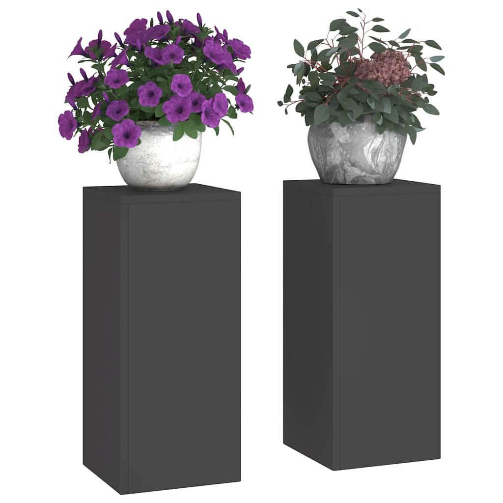 vidaXL Blumenständer Pflanzenständer 2 pcs Schwarz 24 x 24 x 55 cm Stahl (2 günstig online kaufen