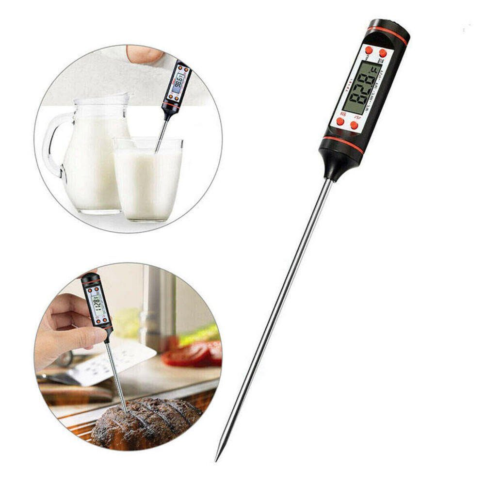 Bratenthermometer Digitales LCD Kochthermometer Einstichthermometer Küchenthermometer