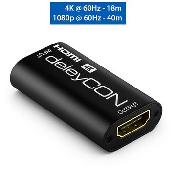 deleyCON deleyCON 4K@60Hz HDMI 2.0 Repeater Signal Verstärker HDCP 2.2 18Gbps HDMI-Kabel