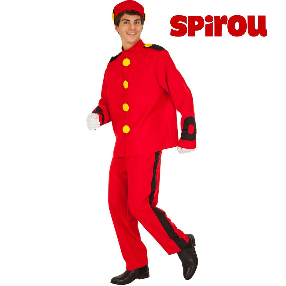 Kostüm Spirou Hotelpage für Herren