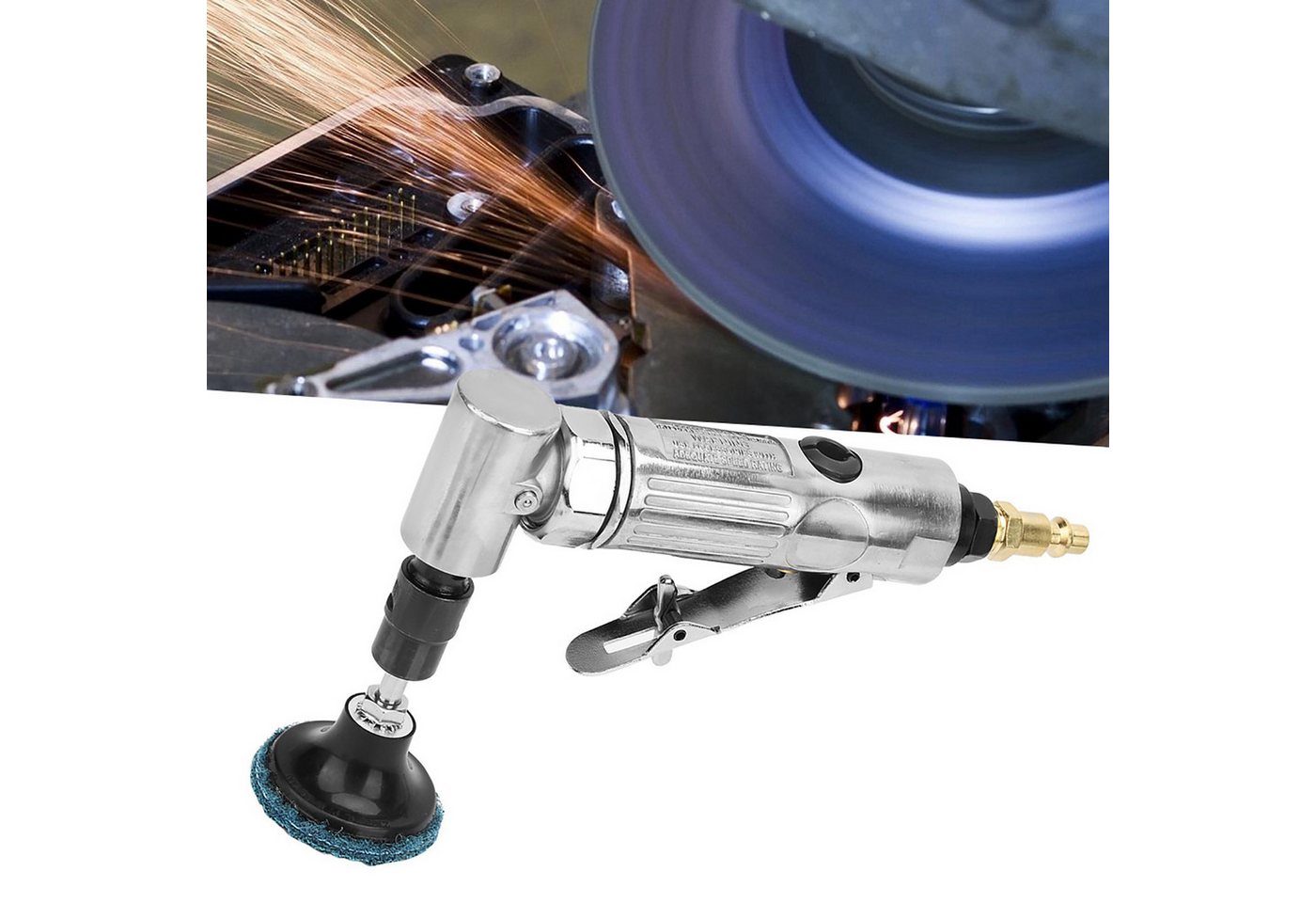Thumbnail - cocosity Winkelschleifer 90-Grad-Biege-Pneumatik-Stabschleifer-Set, Industriequalität, pneumatisch, mit 2-Zoll-Scheibe