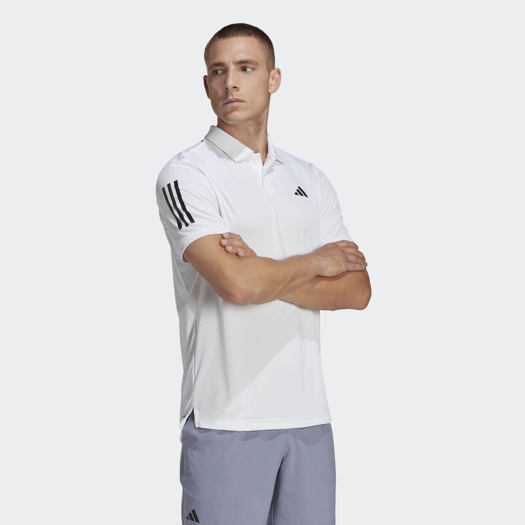 adidas Performance Funktionsshirt CLUB 3-STREIFEN TENNIS POLOSHIRT White