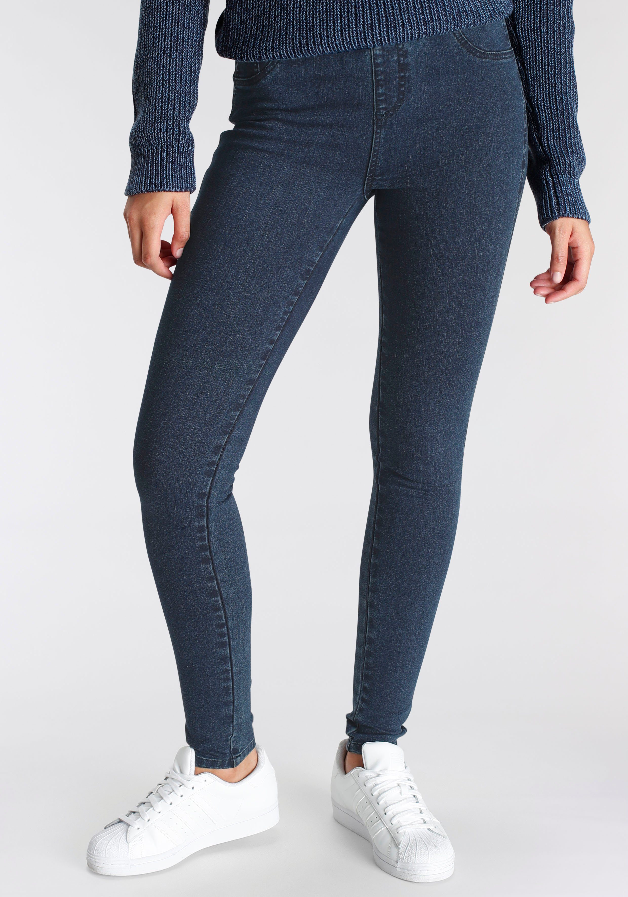 Arizona Jeansjeggings 360 Grad Elastisch High Waist dark blue washed | Stretchjeans