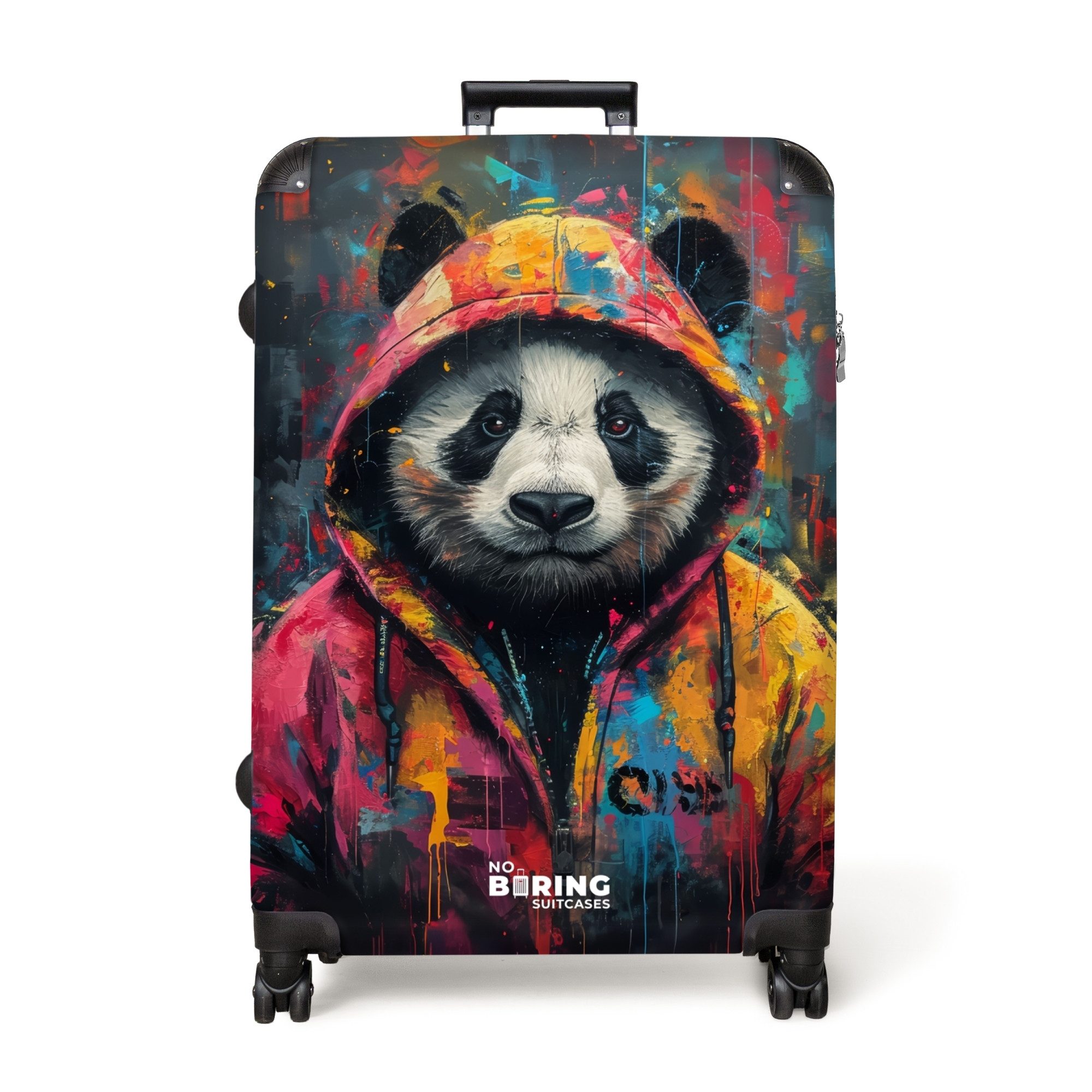 NoBoringSuitcases.com© Hartschalen-Trolley Panda mit buntem Fell günstig online kaufen