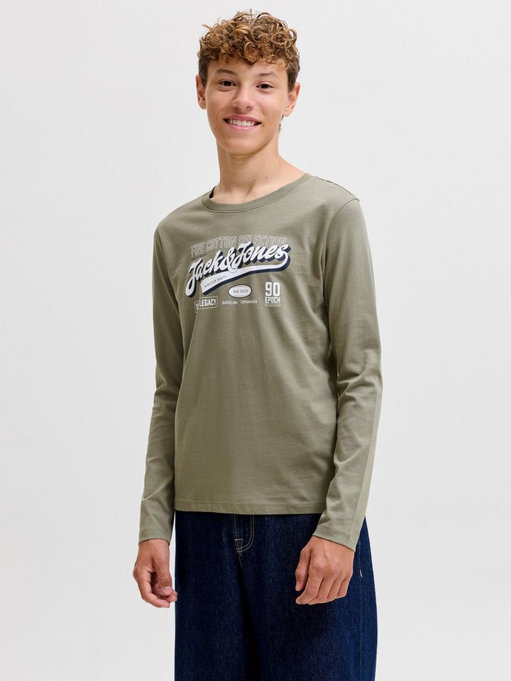 Jack & Jones Junior Langarmshirt JJELOGO TEE LS O-NECK 2 COL AW26 SN JNR Baumwolle, regular fit