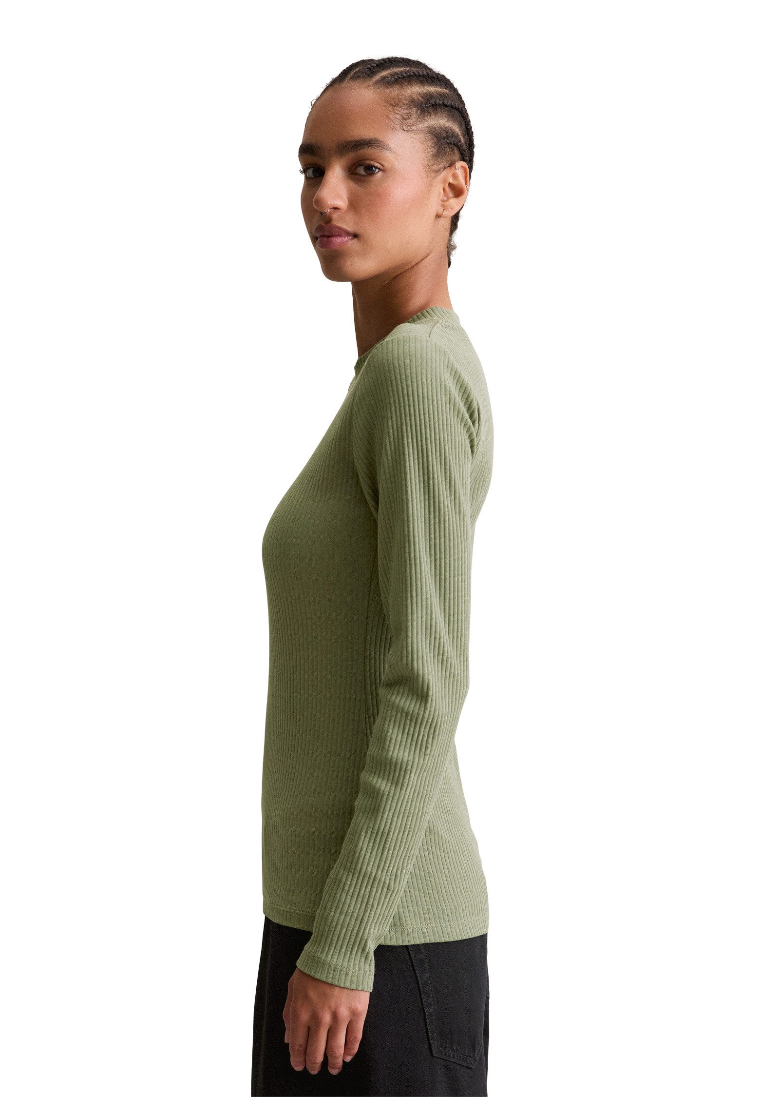 Marc O'Polo DENIM Langarmshirt aus Rippjersey günstig online kaufen