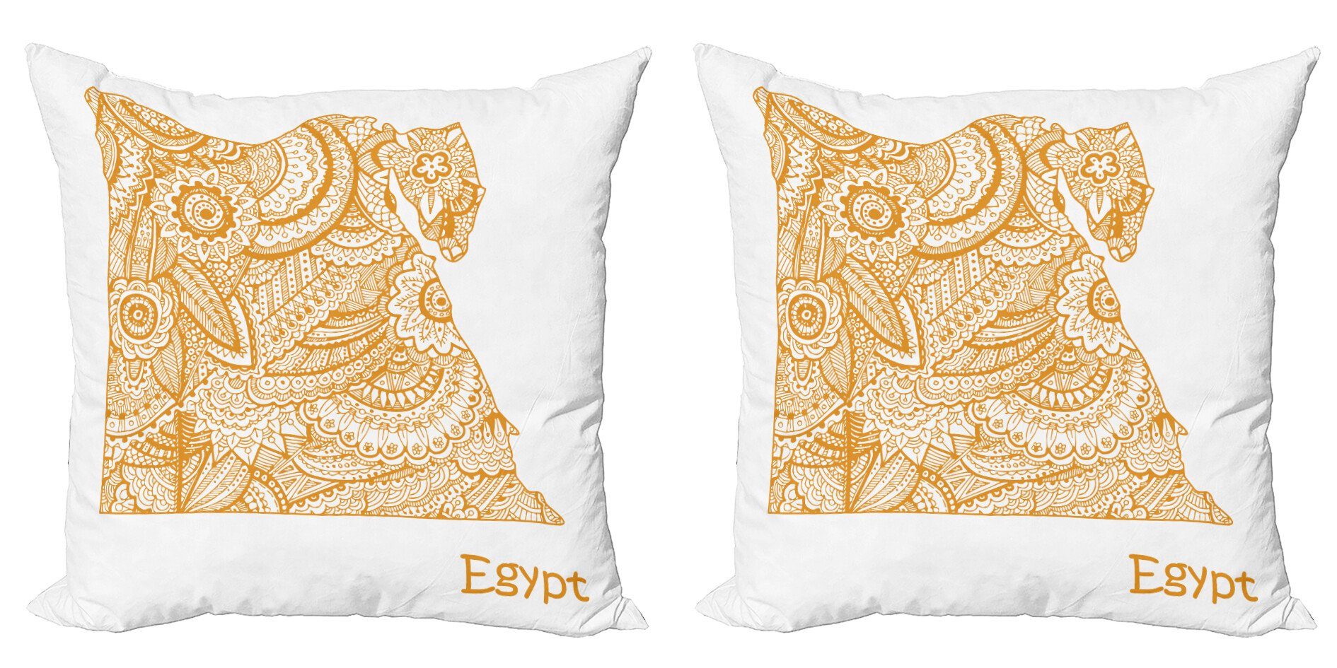 Kissenbezüge Modern Accent Doppelseitiger Digitaldruck, Abakuhaus (2 Stück), Weinlese-Ägypter Ägypten Karte Blume