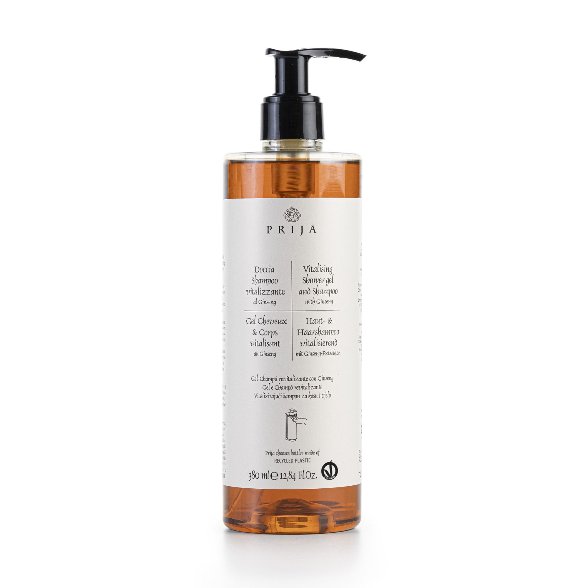PRIJA Haarpflege-Set PRIJA 3x380ml Haarshampoo, Aufbaushampoo, Pflegespülung Ginseng, 1-tlg.