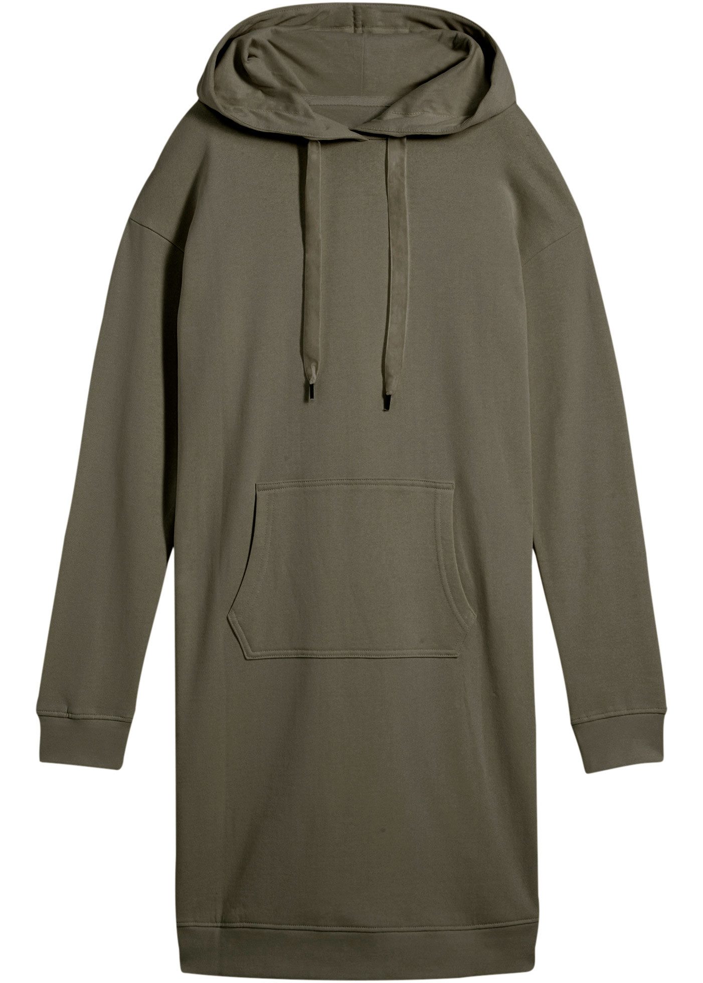 bonprix Sweatkleid mit Kapuze, aus Baumwolle und Viskose, lockere Passform günstig online kaufen