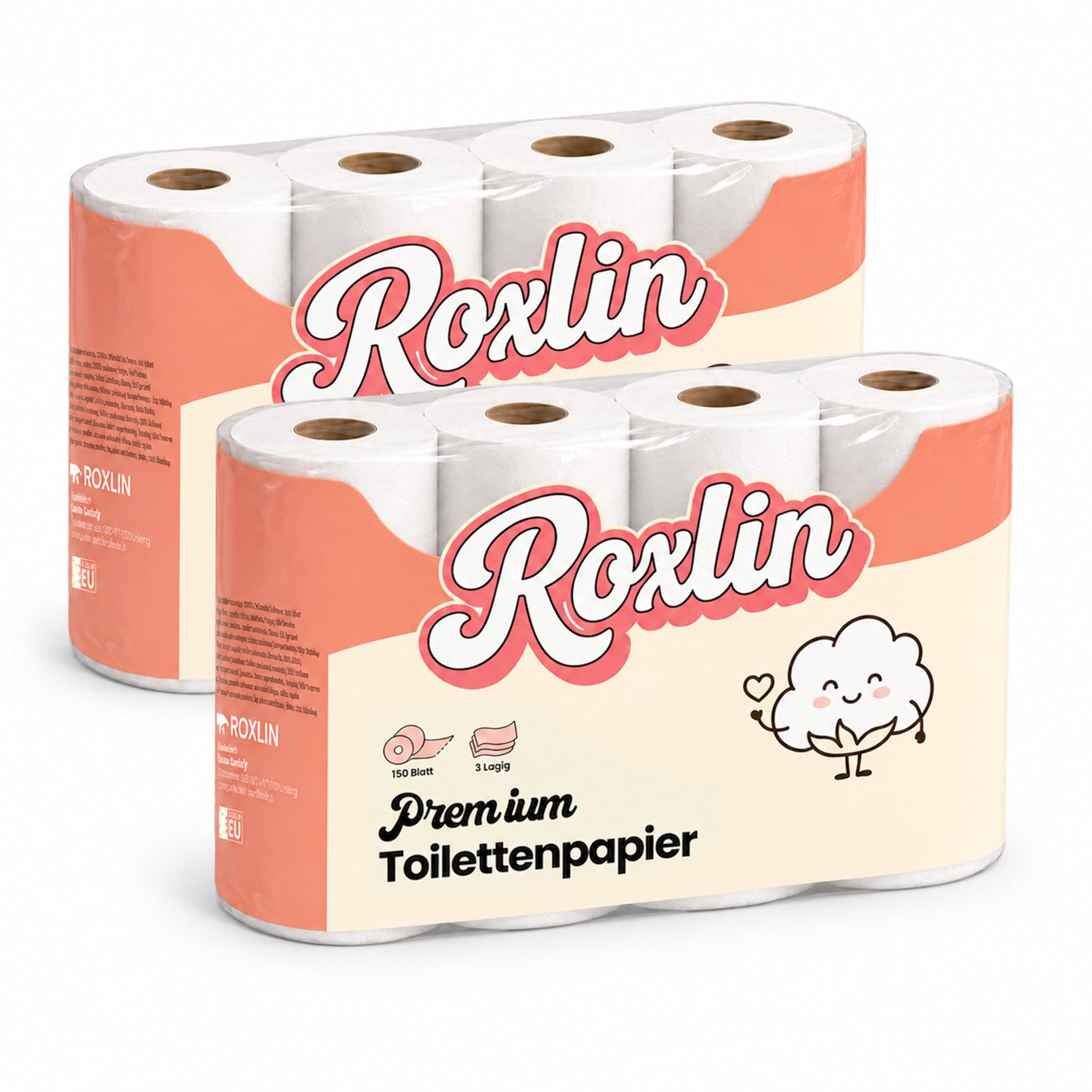 Roxlin Toilettenpapier Premium Toilettenpapier 3-lagig – Ultraweich & Hautfreundlich (16-St)