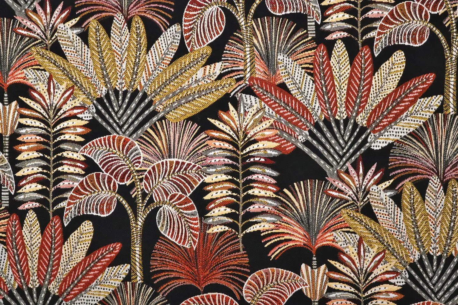 Stofferia Stoff Dekostoff Jacquard Mayorque Schwarz, Meterware – Bild 4 von 5