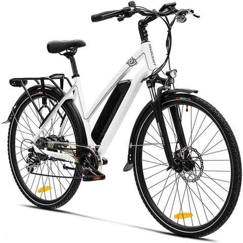 VECOCRAFT E-Bike Athena 28 Zoll weiss/schwarz, 8 Gang Shimano, Kettenschaltung, Heckmotor