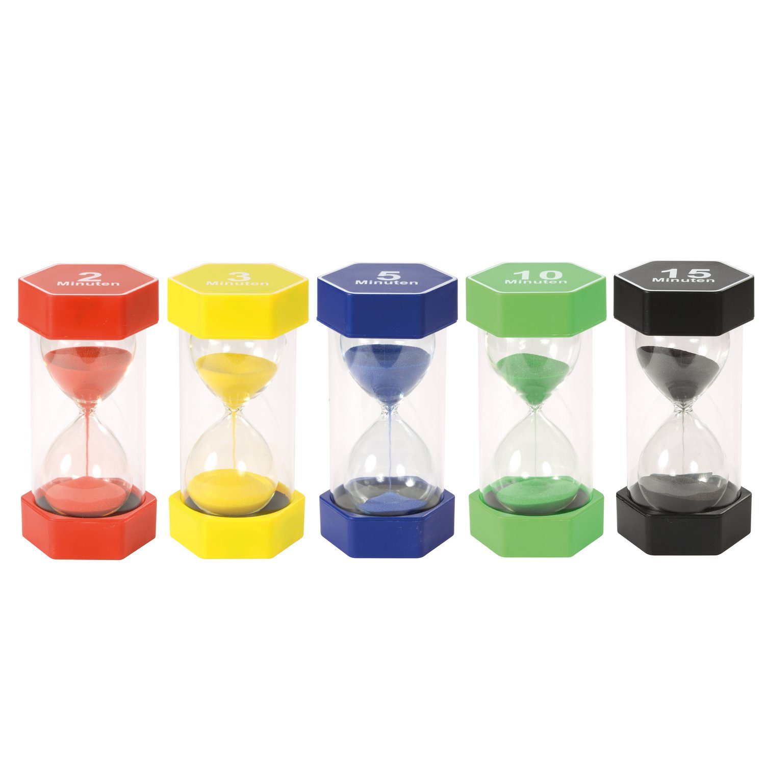 EDUPLAY Lernspielzeug Riesen Sanduhren-Set 2, 3, 5, 10 &15 min