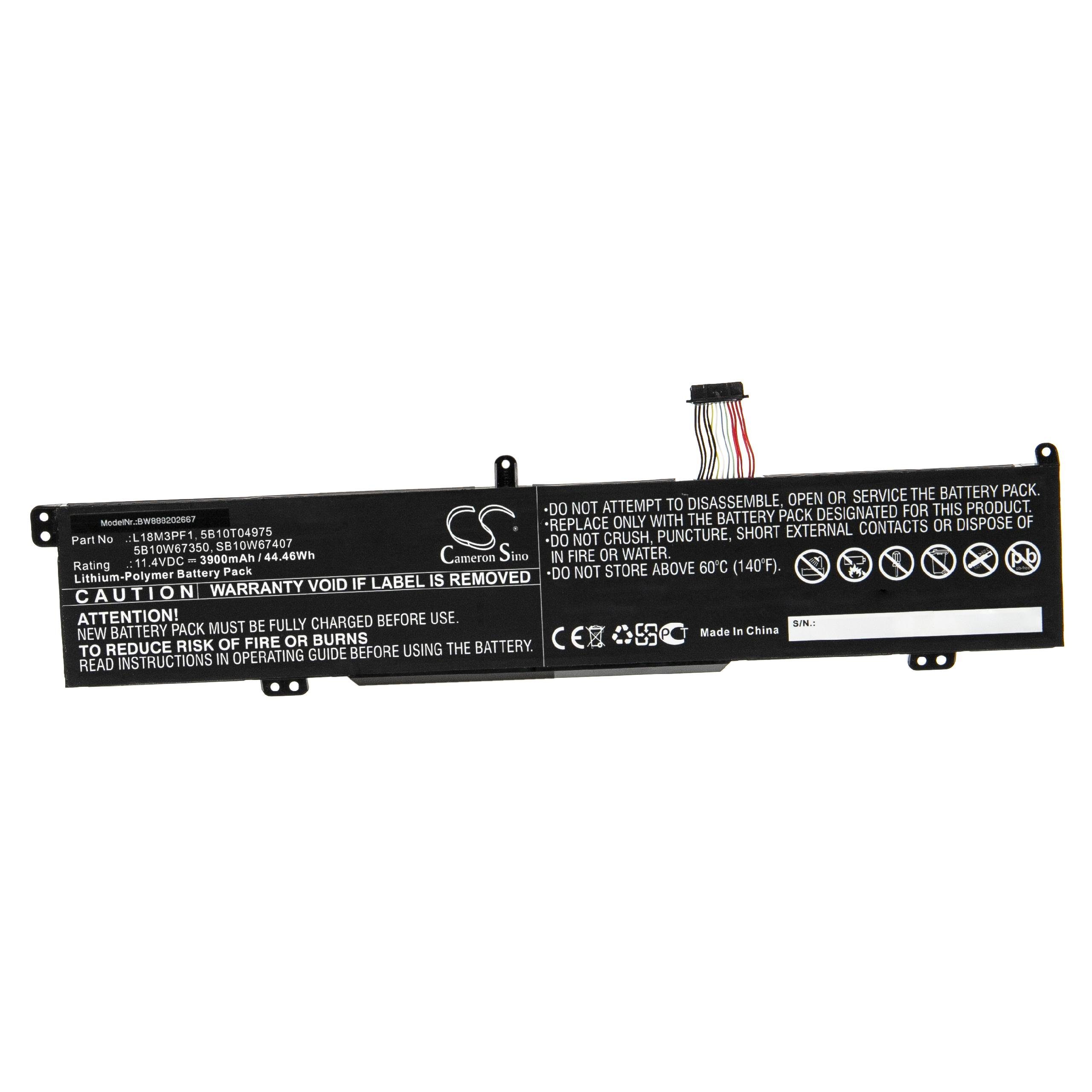 vhbw Ersatz für Lenovo 5B10T04975, 5B10T04976, 5B10W67350, L18C3PF1, Laptop-Akku 3900 mAh