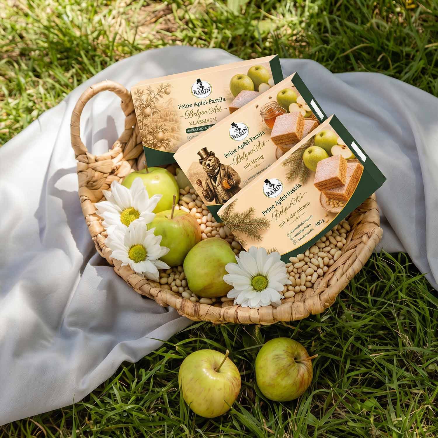 BARIN Süßigkeit Apfel-Pastila mit Zedernüssen, 1 x 180 g, 1 St. (Packung), mit feinen Zedernüssen für eine besondere Nussnote – Bild 4 von 4