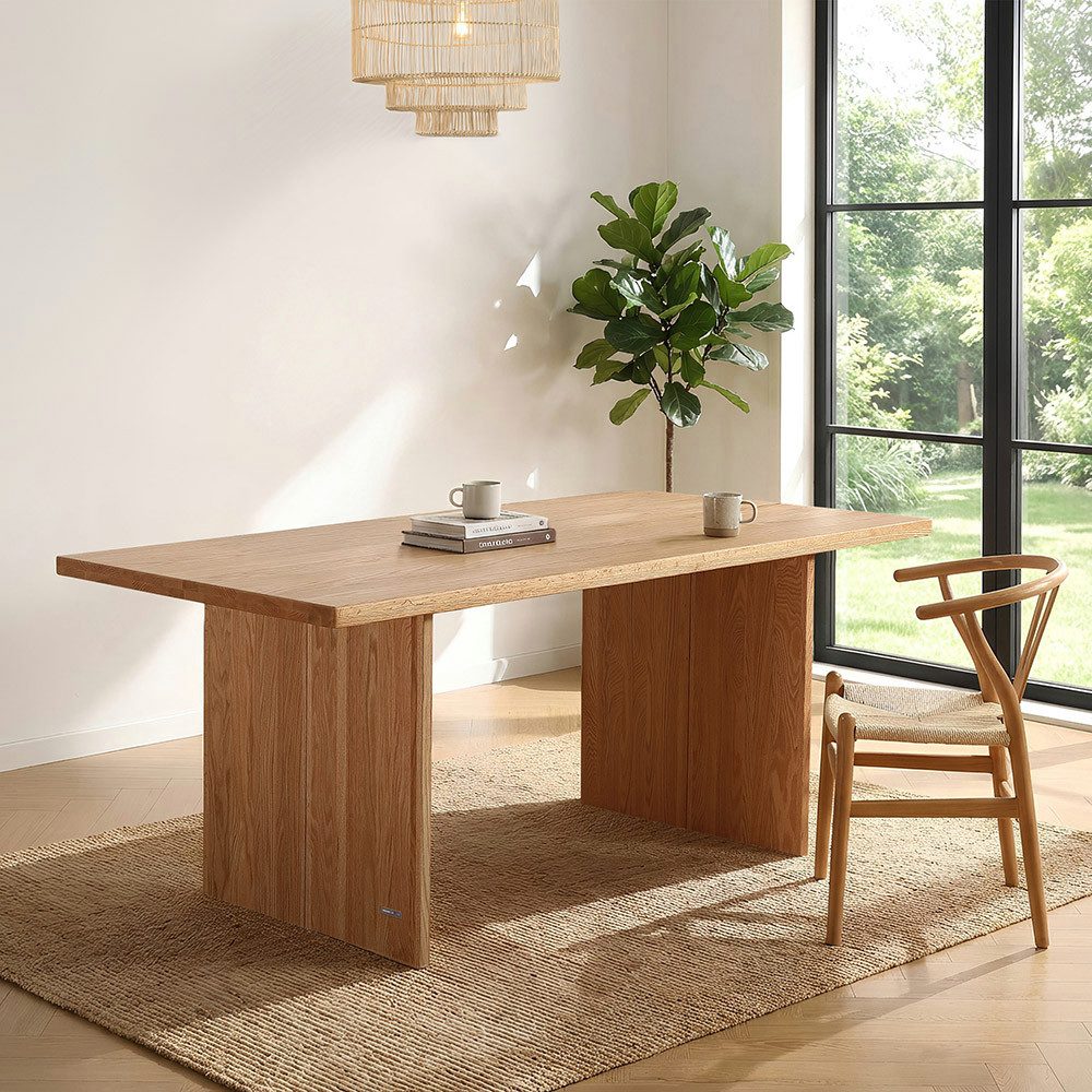 HOME DELUXE Esstisch Eiche geölt – FONTAR, 180 x 90 x 75 cm hochwertiges Eichenholz, Echtholztisch, Küchentisch