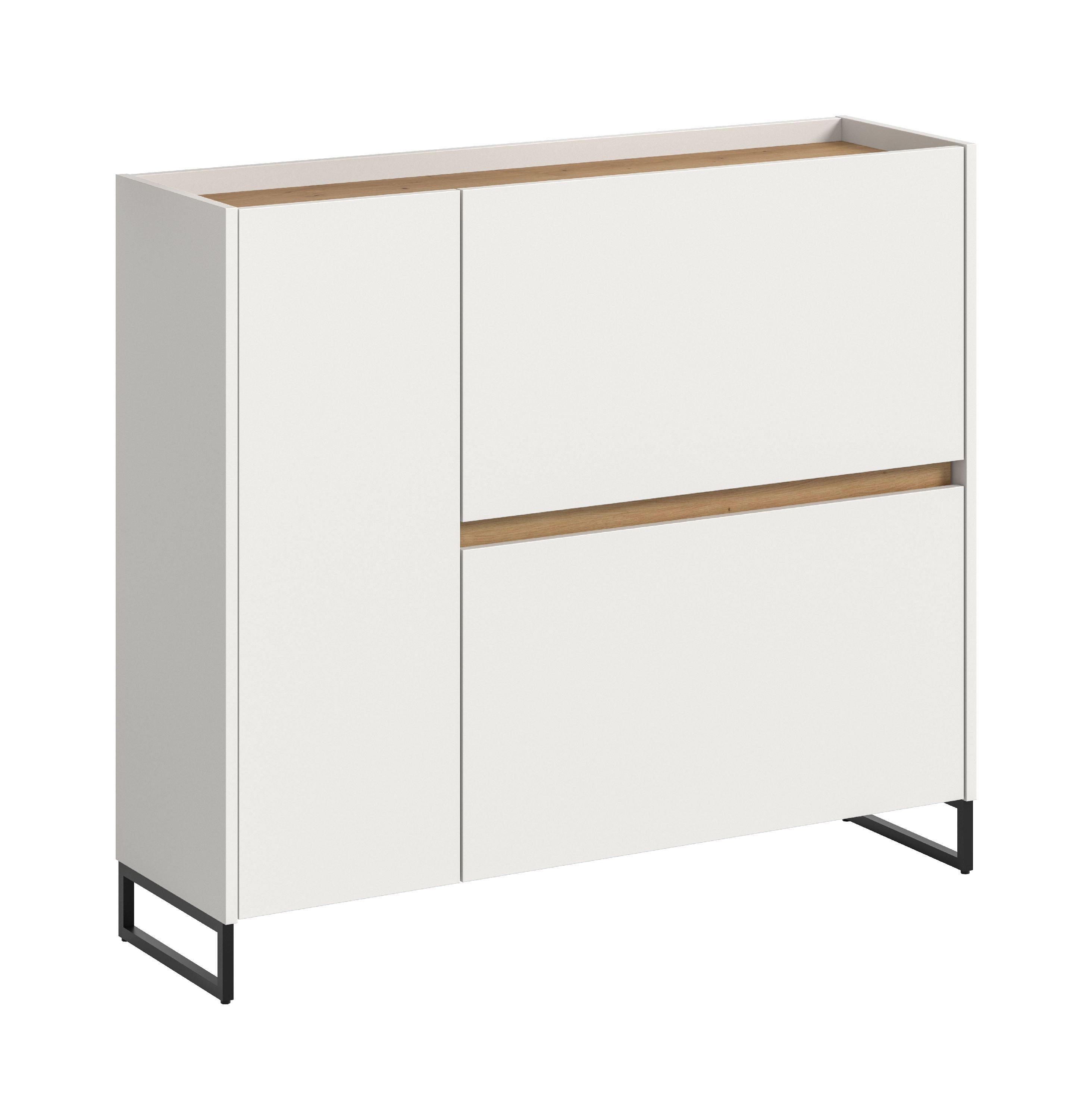 xonox.home Schuhkommode, weiß Nachbildung Melamin beschichtet modern 97x110x32 cm